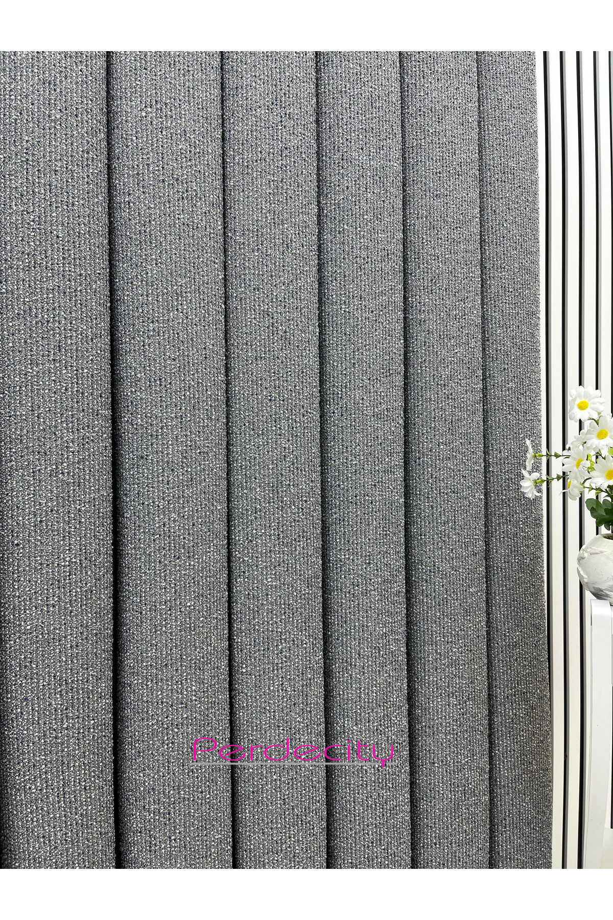 PERDECITY-Bohemian Style Phuket Gray Backdrop Curtain 1X3 Frequent Pile [Single Wing] Ironing Not Ask Suitable for Any Room 3