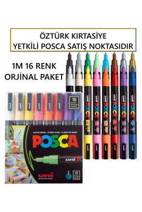 POSCA 16'lı Set PC-1M (0.7 mm İnce Uç)