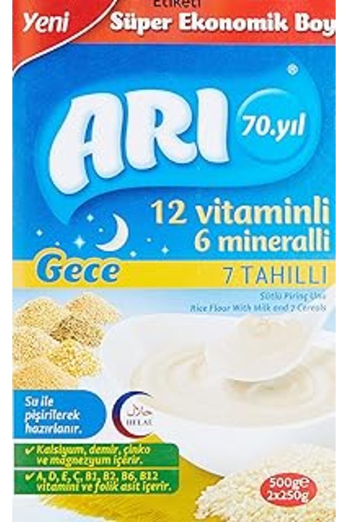 Qedii Arı Mama 12 Vitaminli 6 Mineralli Sütlü 7 Tahıllı Pirinçli Gece