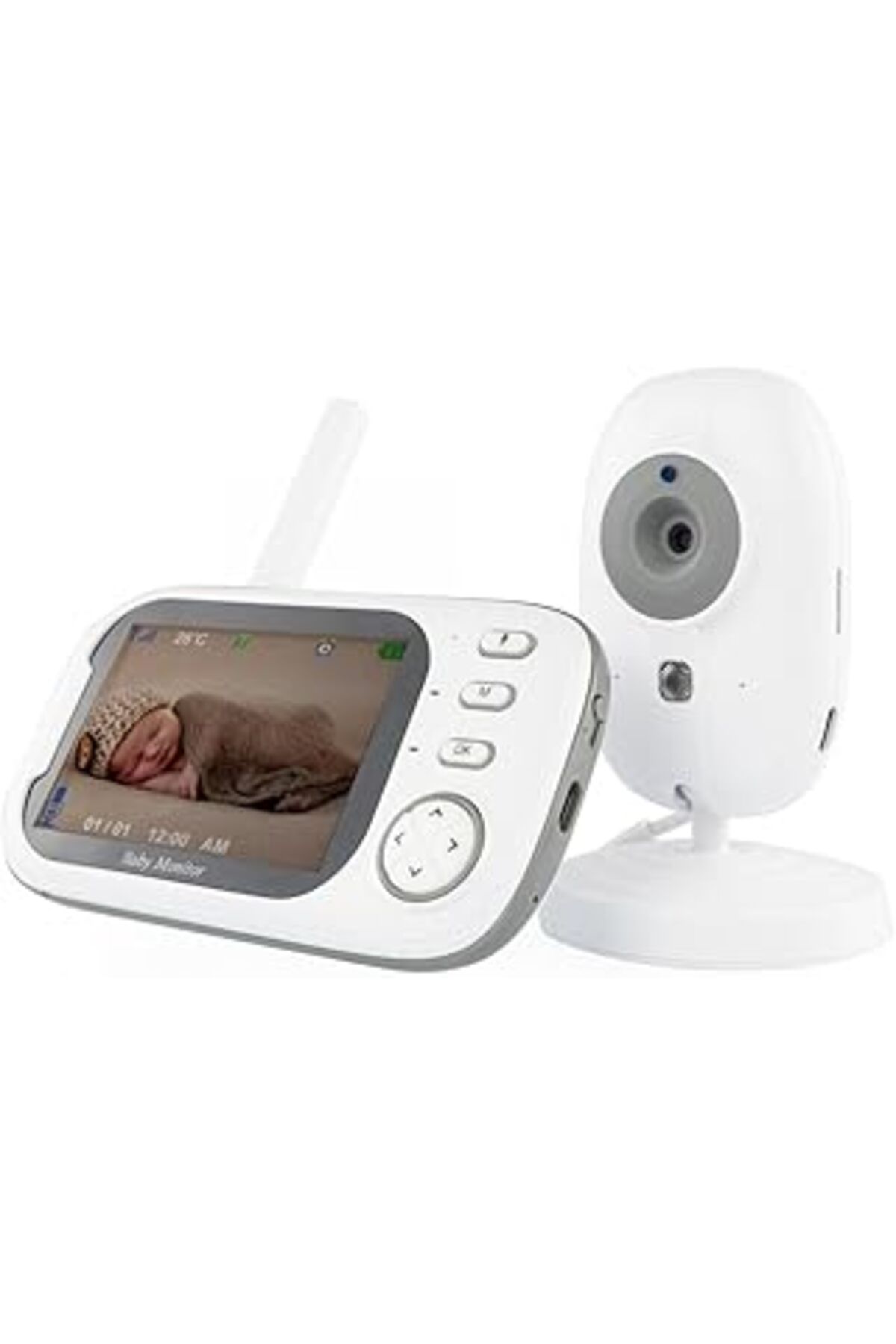 TBSProjects Fillikutum Lcd Ekranlı Gece Görüşlü Bebek Monitörü Bebek Izleme Kamerası Sıcaklığı Kontrollü 8 Ninn