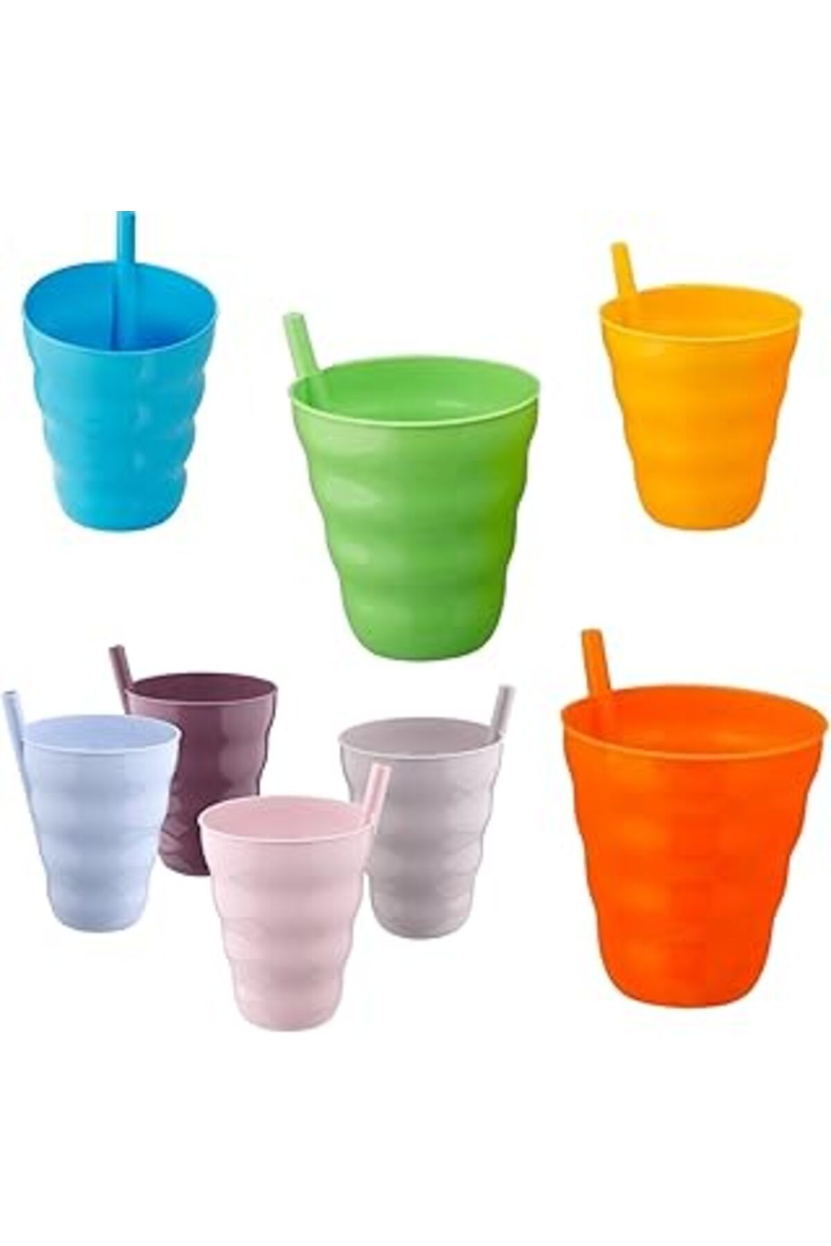 Qedii 3'Lü Renkli Pipetli Bardak Karışık Renkli Eğitici Damıtmaz Akıtmaz Plastik Fonksiyonel Pipetli Sulu