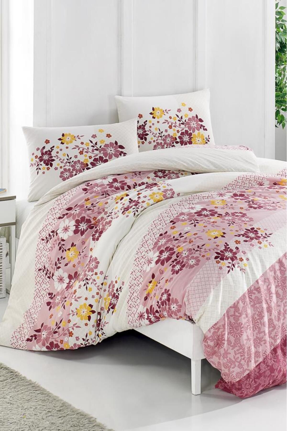 Çeyiz Diyarı Kristal Zümrüt Light Collection Çift Kişilik Nevresim Takımı Gülkurusu