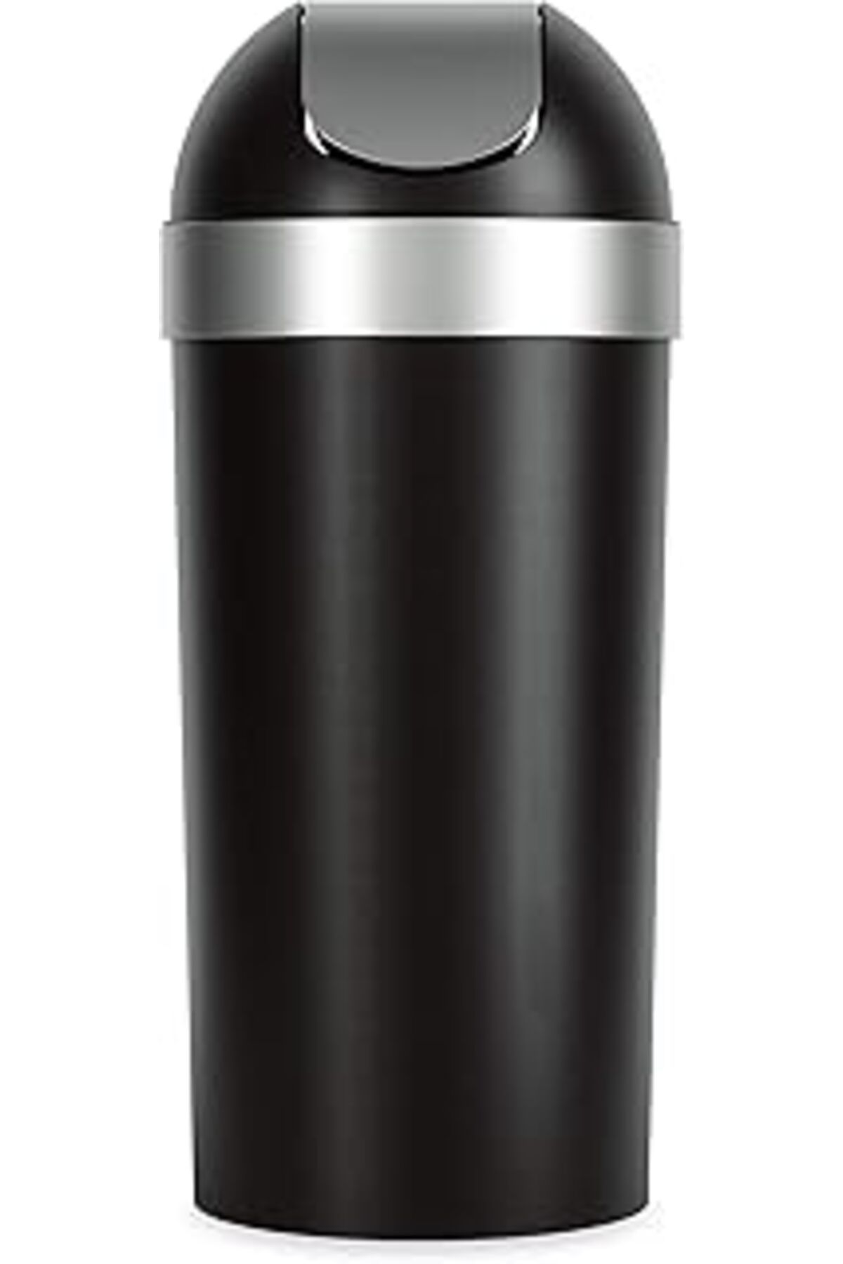 Pazarcan Umbra 62 Litre Çöp Kutusu, Sallanan Kapaklı, Plastik, Siyah/Nikel