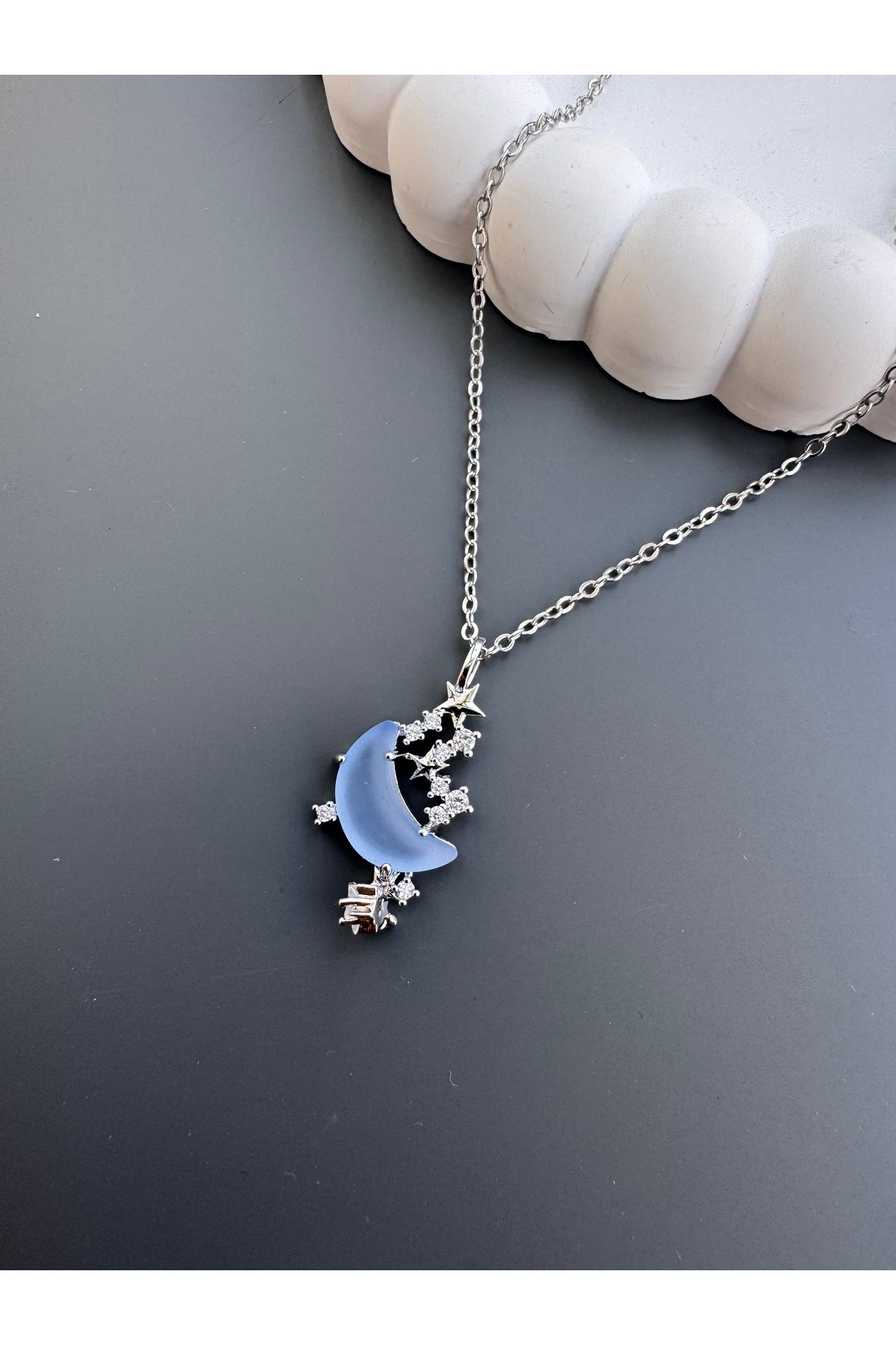 shop MAVİ AY YILDIZ ÇELİK KOLYE