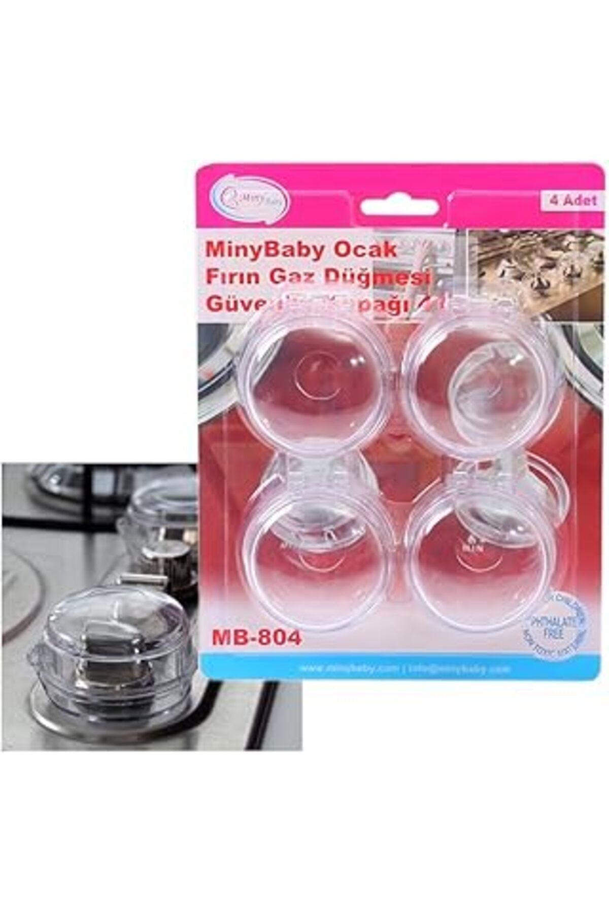TBSProjects Miny Baby Ocak/Fırın Gaz Düğmesi Güvenlik Kapağı (4 Adet)