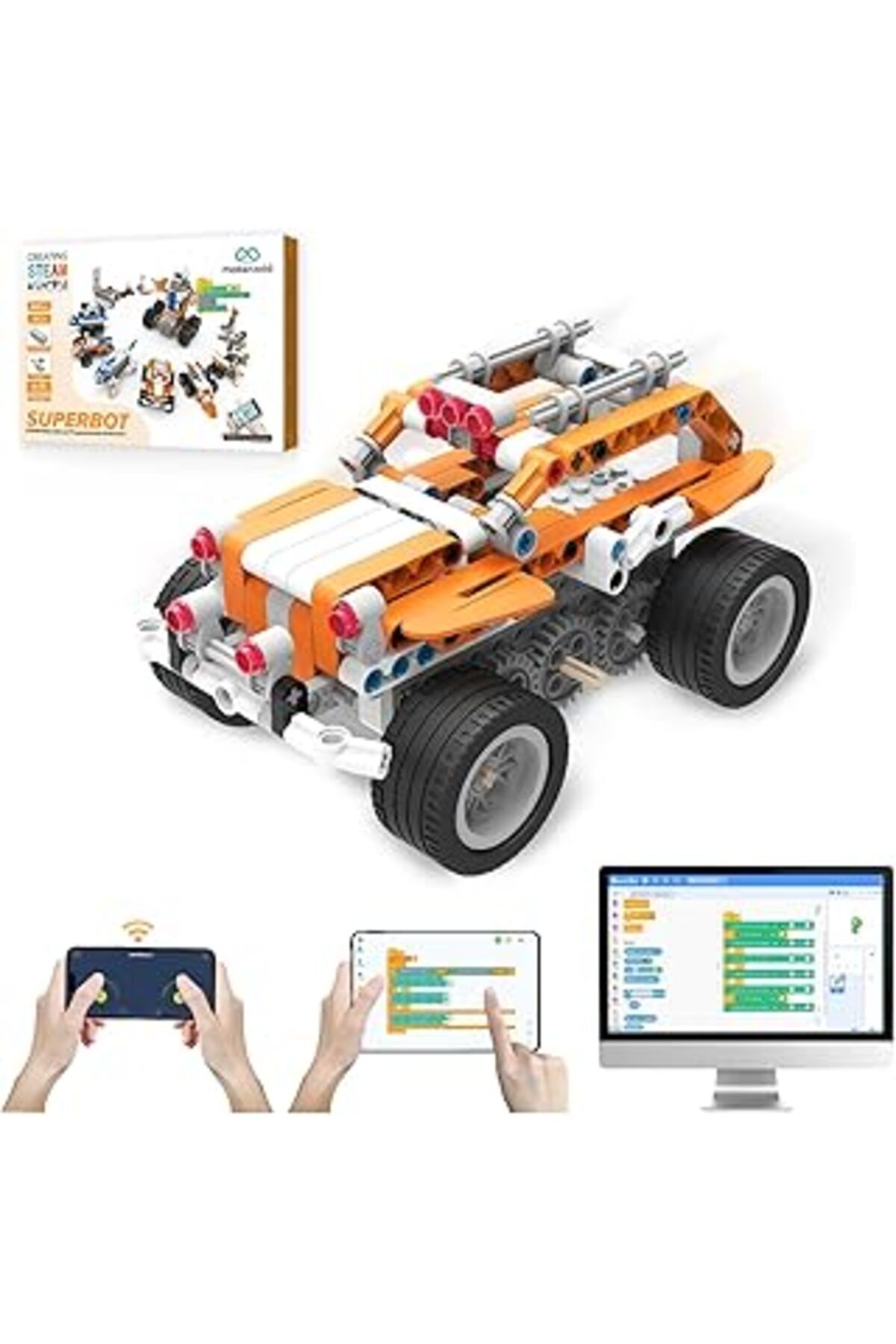 Pazarcan Çocuklar İçin Stem Kodlama Robot Kiti – 26’Sı 1 Arada Programlanabilir Scratch Jeep Robotik Seti, U