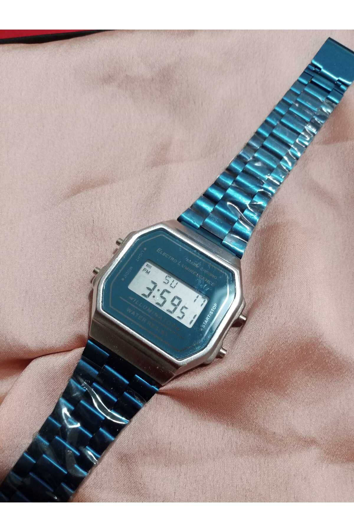 Brality MAVİ RENK Retro Model Kadın Erkek - Dijital Kol Saati- Alarmlı Işıklı Fonksiyonlar 0016