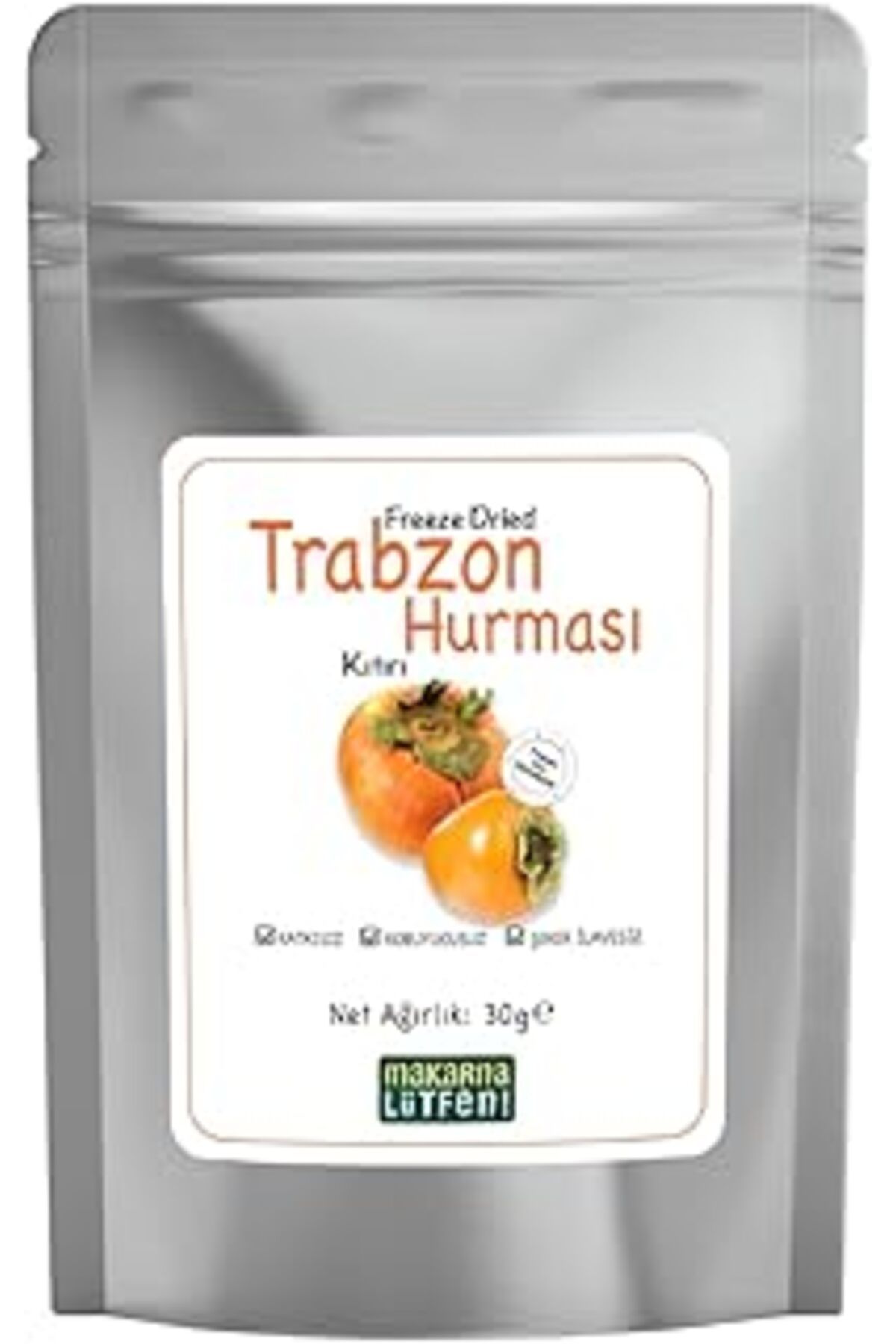 Qedii Makarna Lütfen! Trabzon Hurması Kuru Meyve Cipsi Dondurularak Kurutulmuş Freeze Dried Meyve Kıtırı
