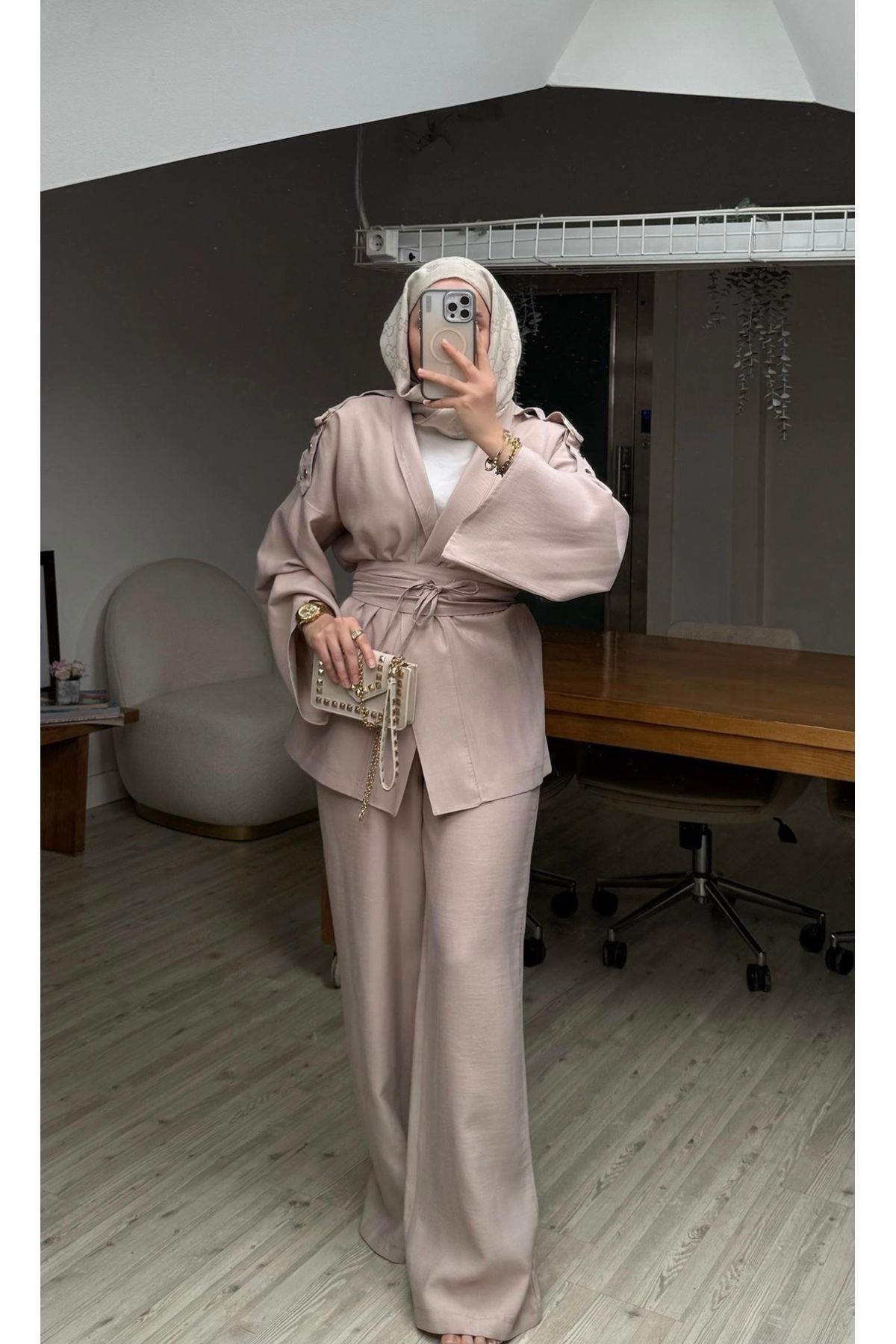 dilara kavasoğlu butik KADIN TASARIM KUŞAKLI KİMONO TAKIM