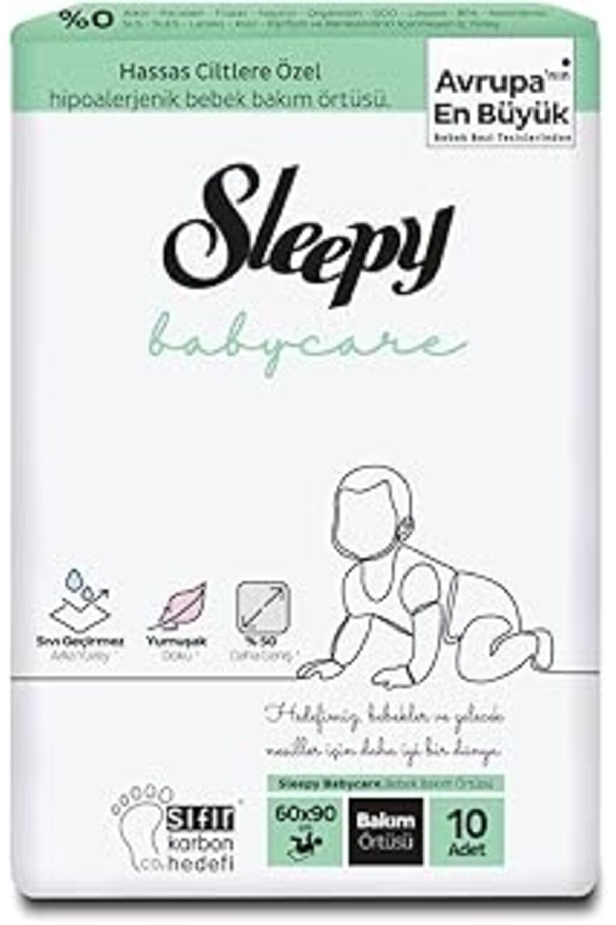 Qedii Sleepy Babycare Bebek Bakım Örtüsü 10 Adet
