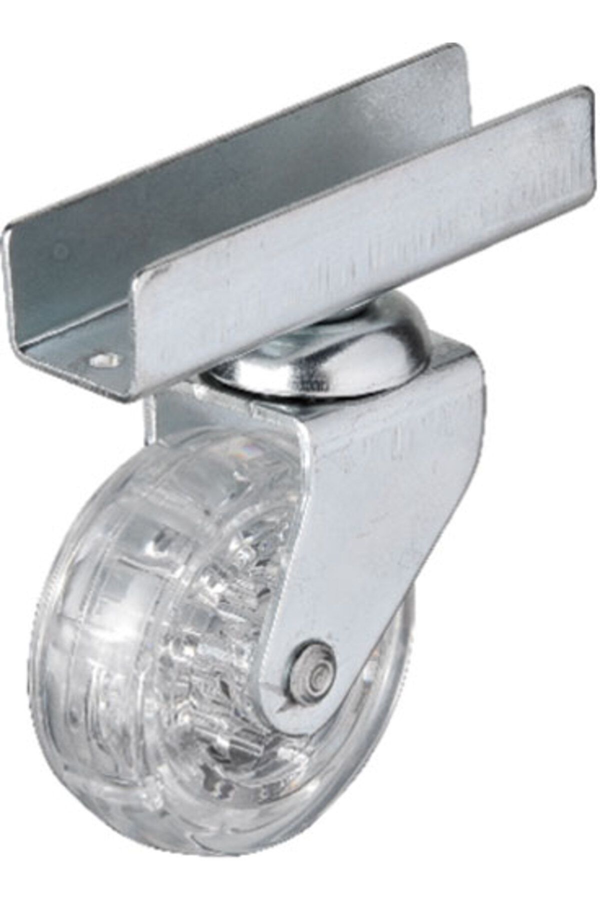 ihtiyaçavm Hts 327 - 50x20 mm Şeffaf Makaralı Uzun U Tablalı Teker 4 Adet