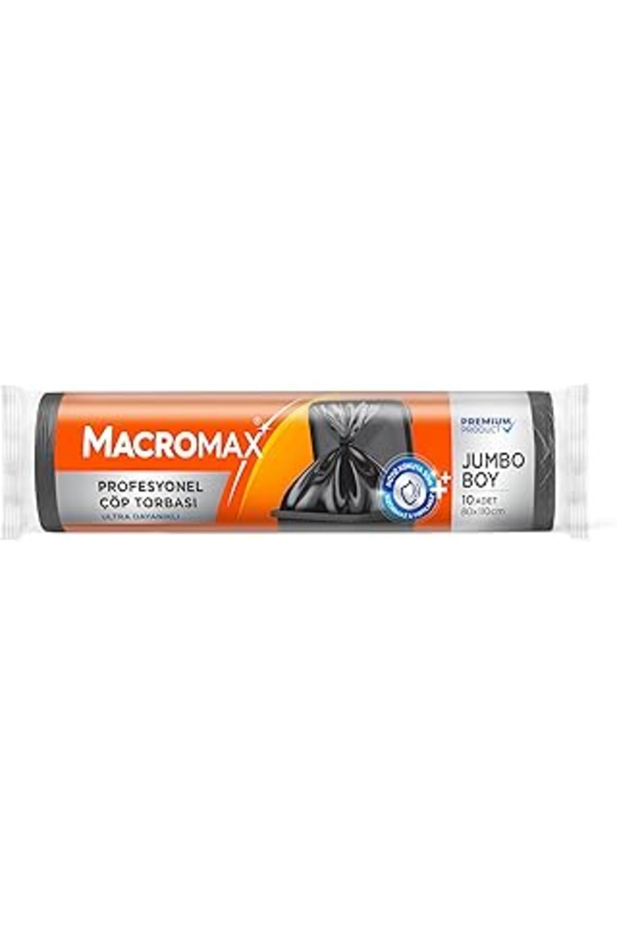 TBSProjects Macromax Profesyonel Çöp Torbası Jumbo Boy (80X110 CM) 10 Adet, Ultra Dayanıklı Kalın Siyah Endüstr
