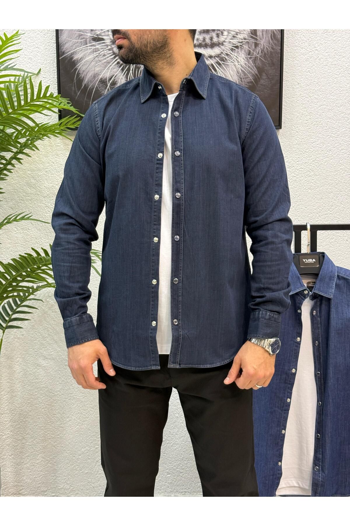Yubacollection Kot Gömlek Lacivert