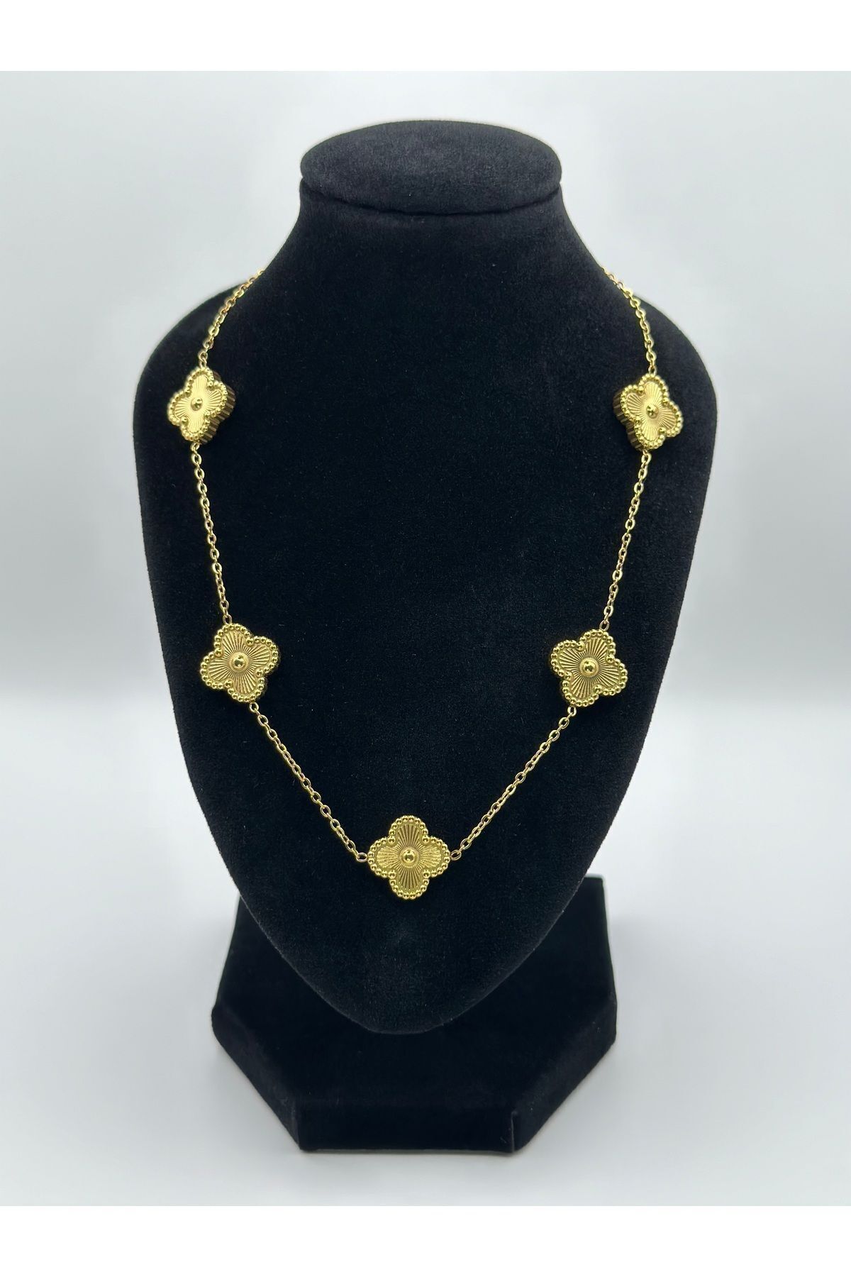 GUNESTAKI Çelik Van Cleef Yonca Kolye