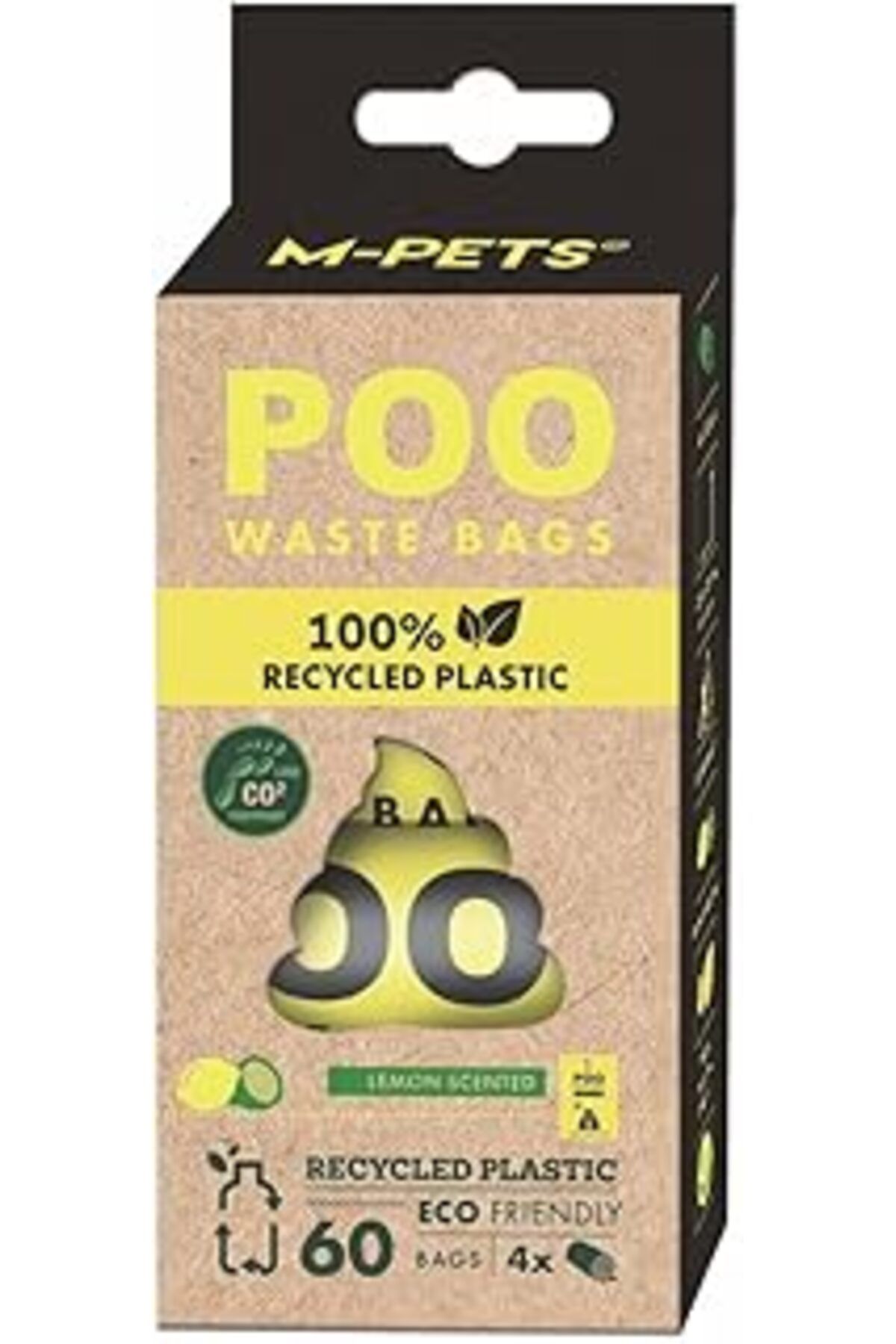 ASİTAN M-Pets Poo Yüzde Yüz Recycled Dışkı Poşeti Limon Kokulu 4X15 Yaprak