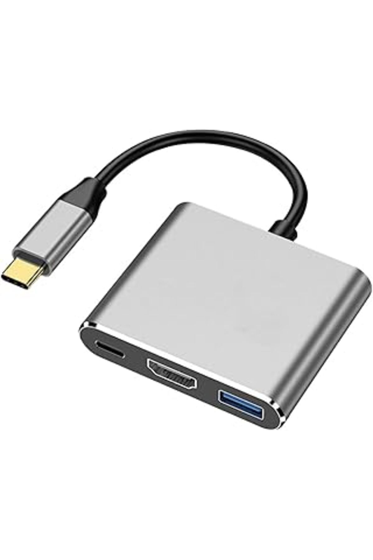 Pazarcan Yrrnae Usb C - Hdmi Multiport Dijital Av Adaptörü, Usb 3.1 Tip C - 4K Hdmi Adaptör Hub Usb 3.0 Bağl
