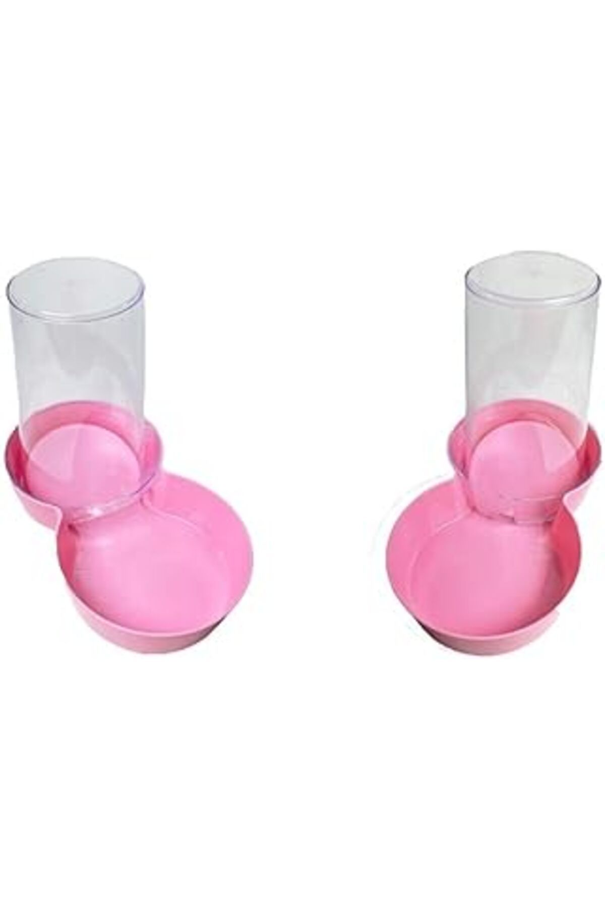 Qedii Miapet Hazneli Plastik Kedi-Köpek Mama Ve Su Kabı 1,5 Lt Yuvarlak Açık Pembe 2 Adet