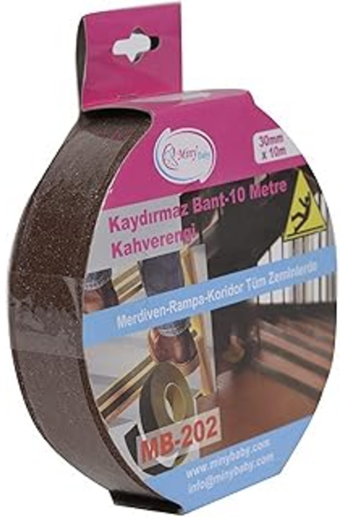 TBSProjects Miny Baby Unisex Kaydırmaz Bant, 10M, Kahverengi