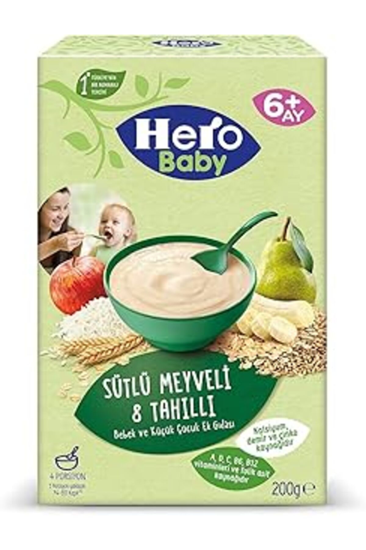 Qedii Hero Baby Sütlü Meyveli 8 Tahıllı Kaşık Maması 200 Gr