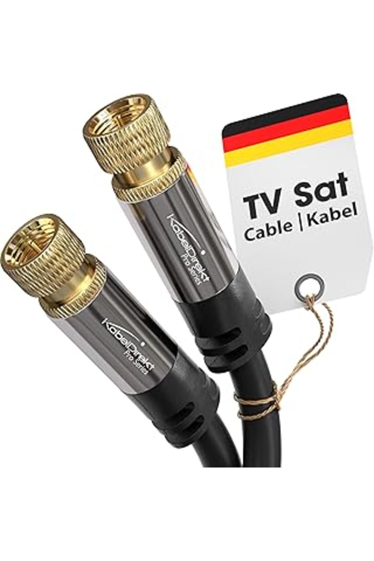 Pazarcan Kabeldirekt – Sat/Anten Kabluso, Koaksiyel Kablolar – 15M – Metal F Konnektörlü 4K Tv Uydu Kablosu