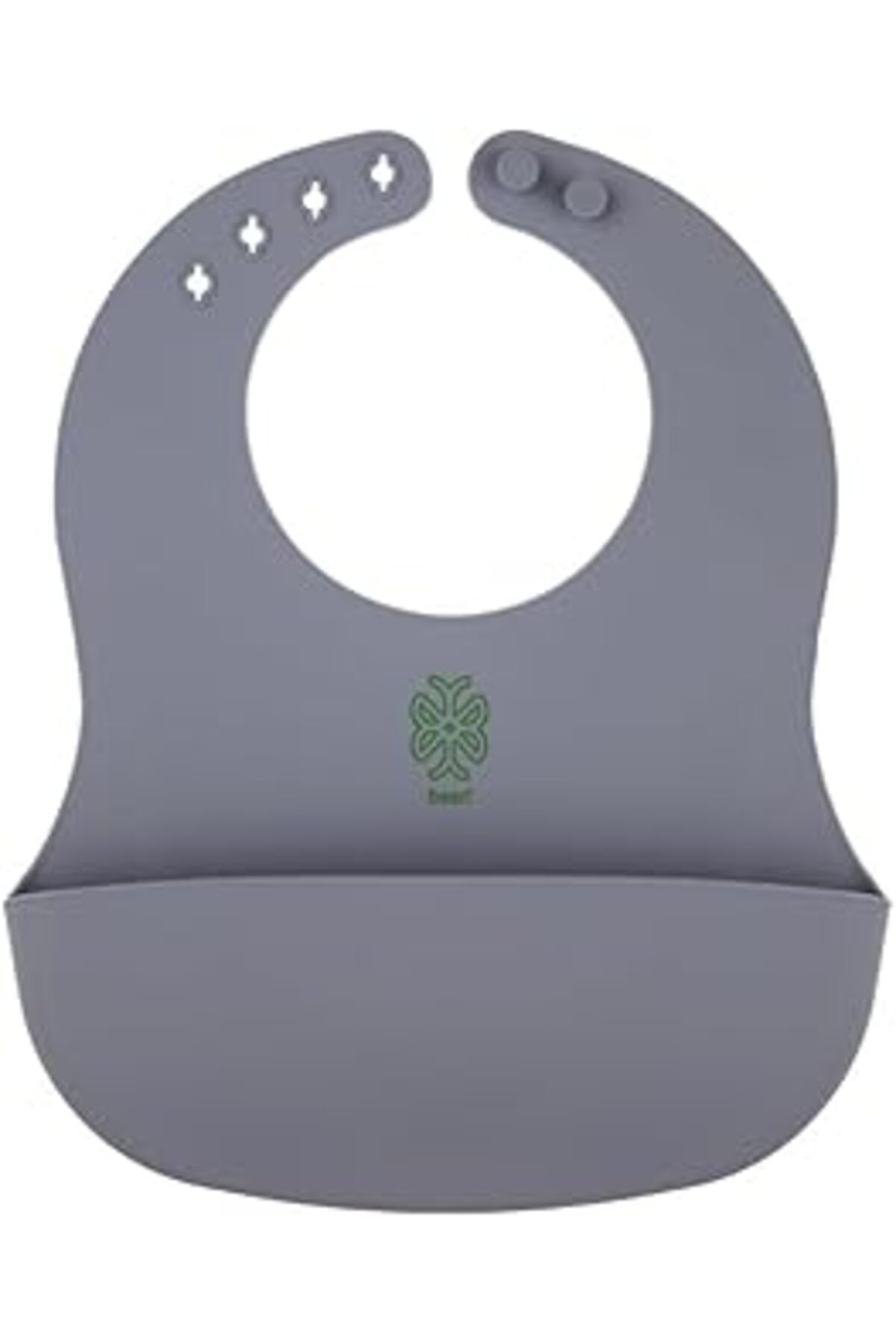 Qedii Been Silicone Baby Bib - Silikon Mama Önlüğü, Gri