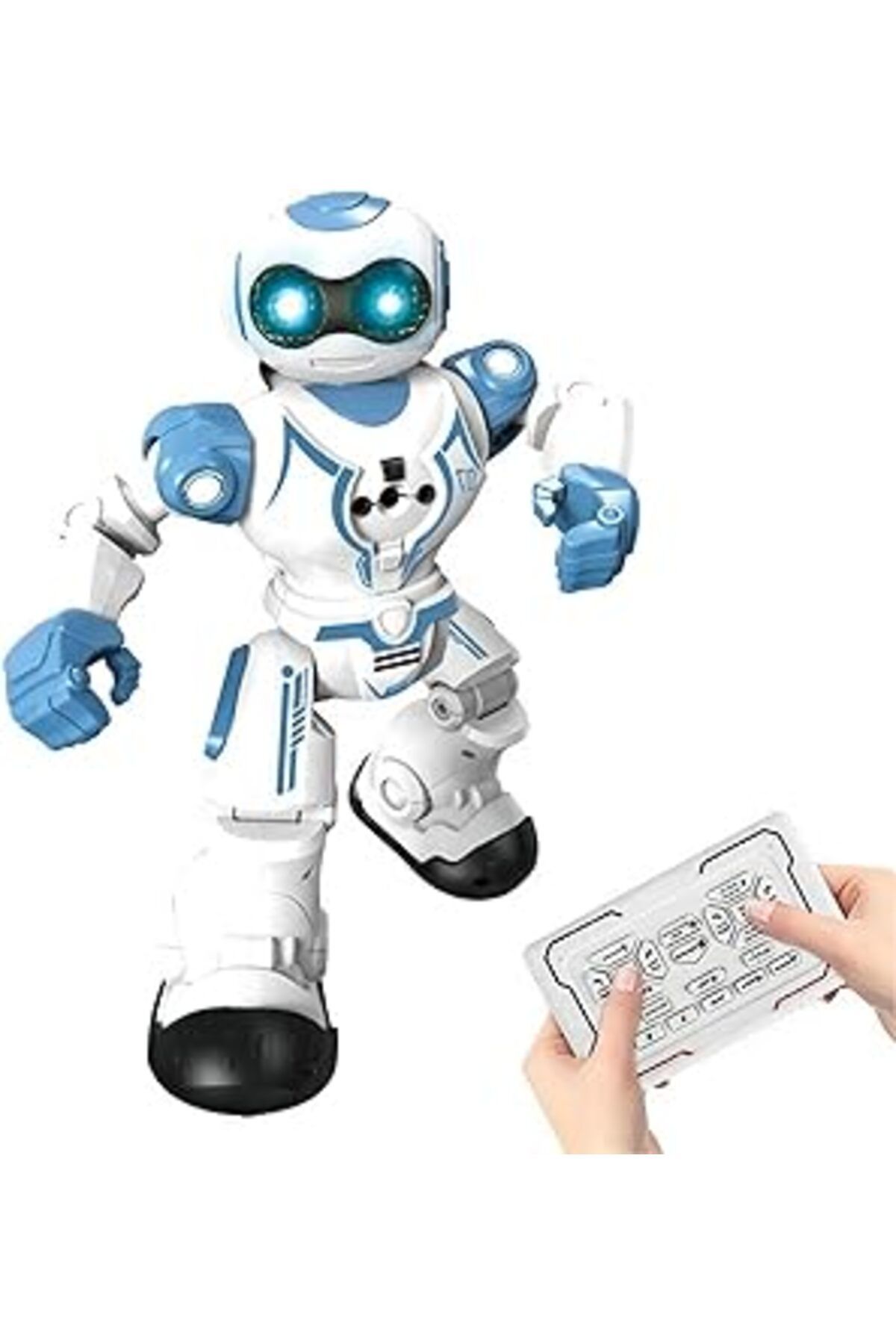 Pazarcan 16 Fonksiyonlu Şarjlı Uzaktan Kumandalı Akıllı Robot Sesli Işıklı Programlama Dans Moonwalk Robot (