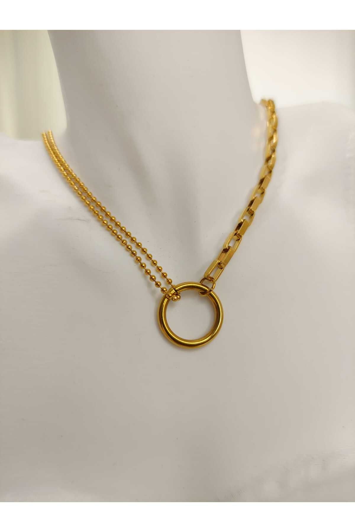 stainless steell ÇELİK KOLYE VE BİLEKLİK SET GOLD RENK