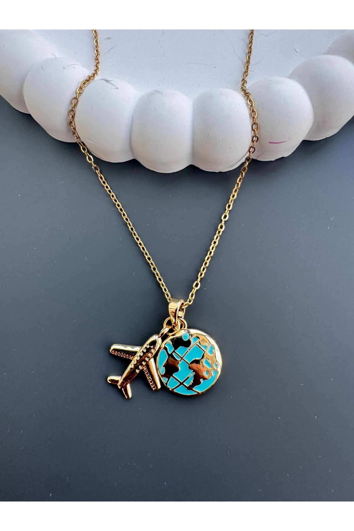 shop DÜNYA GEZEGEN KOLYESİ ÇELİK