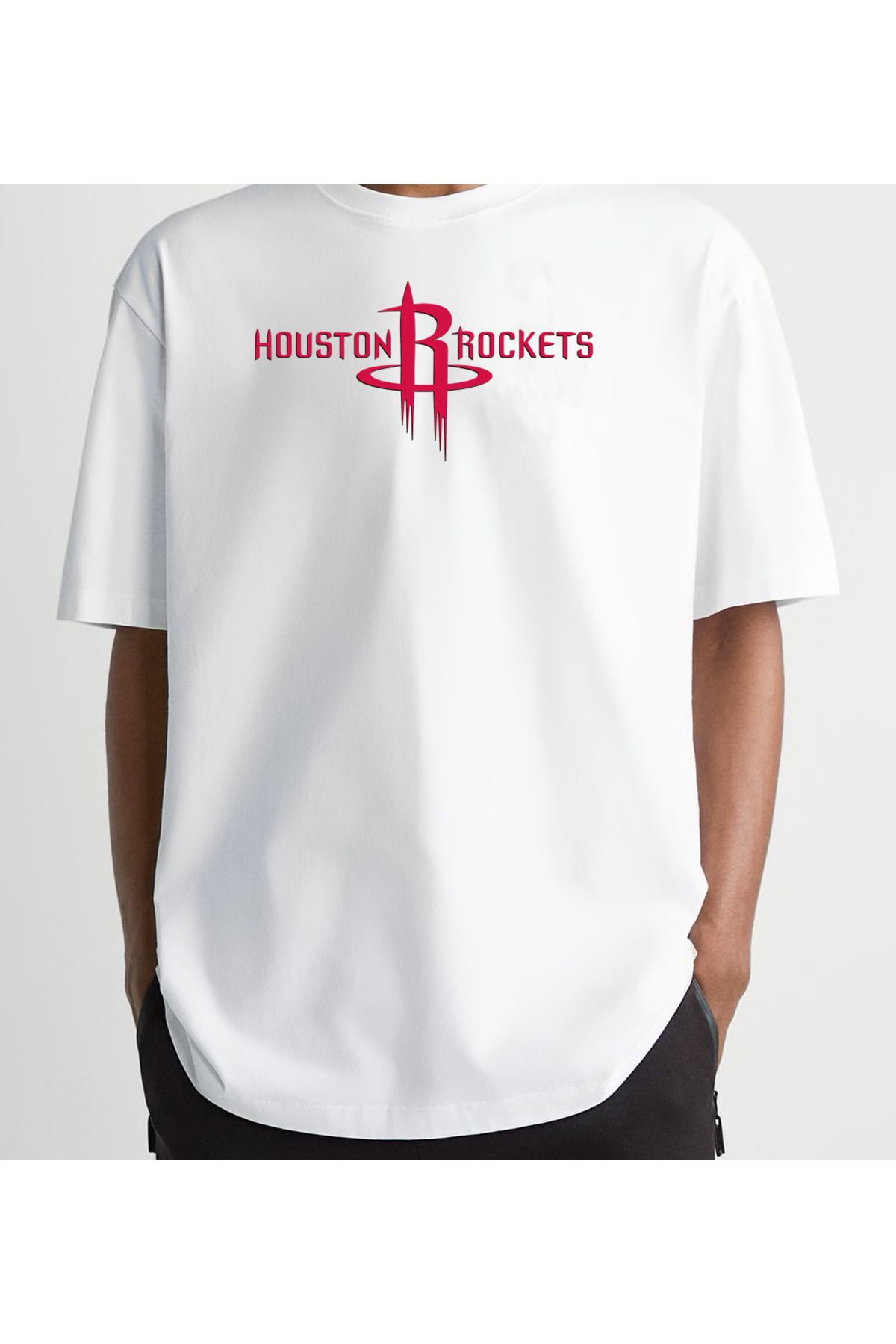 lewibafashion HOUSTON ROCKETS BASKILI OVERSİZE KOMBİN TSHİRT, ŞAPKA