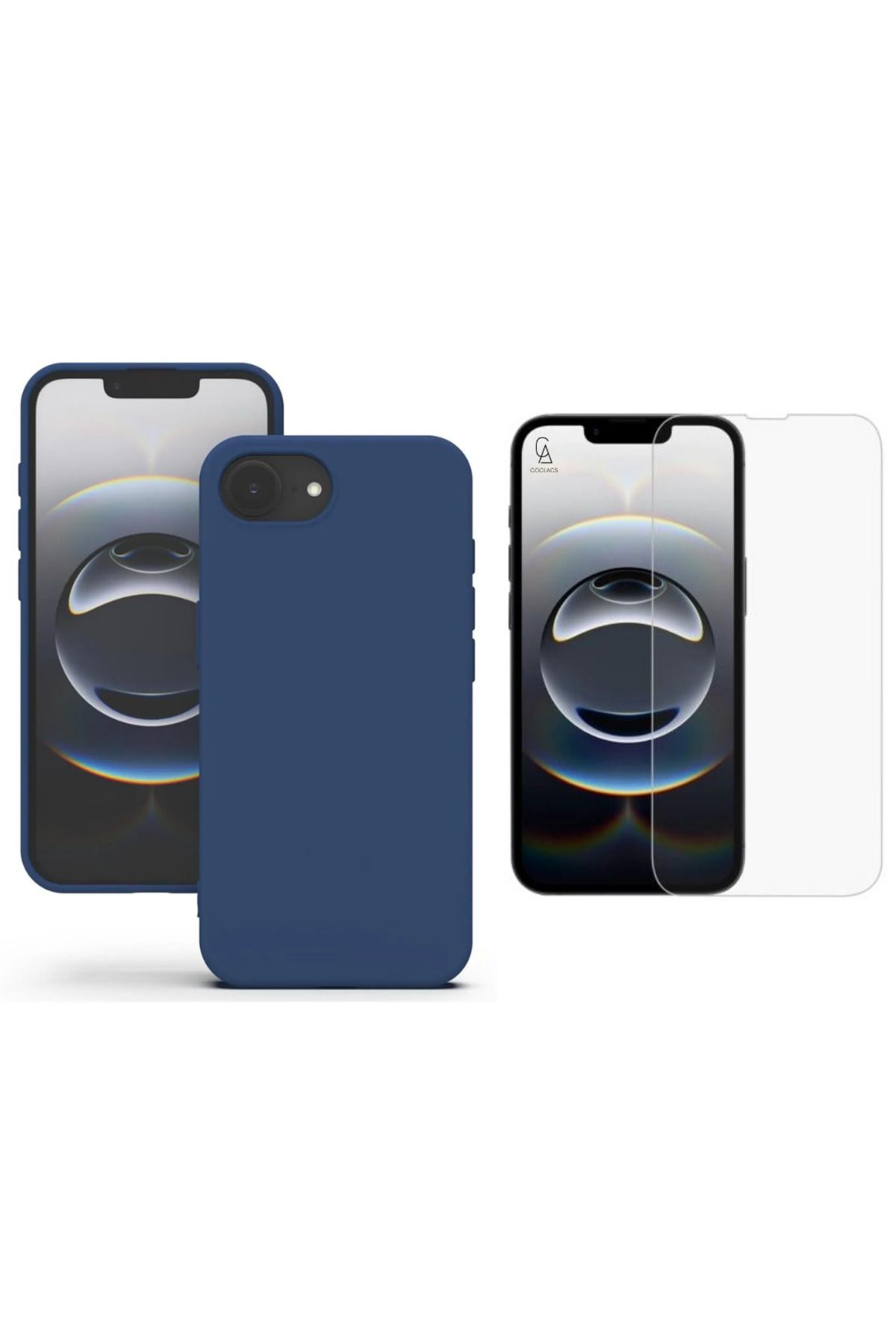 Coolacs Apple iPhone 16E Uyumlu İçi Kadife Lansman Kılıf ve Temperli Cam Ekran Koruyucu