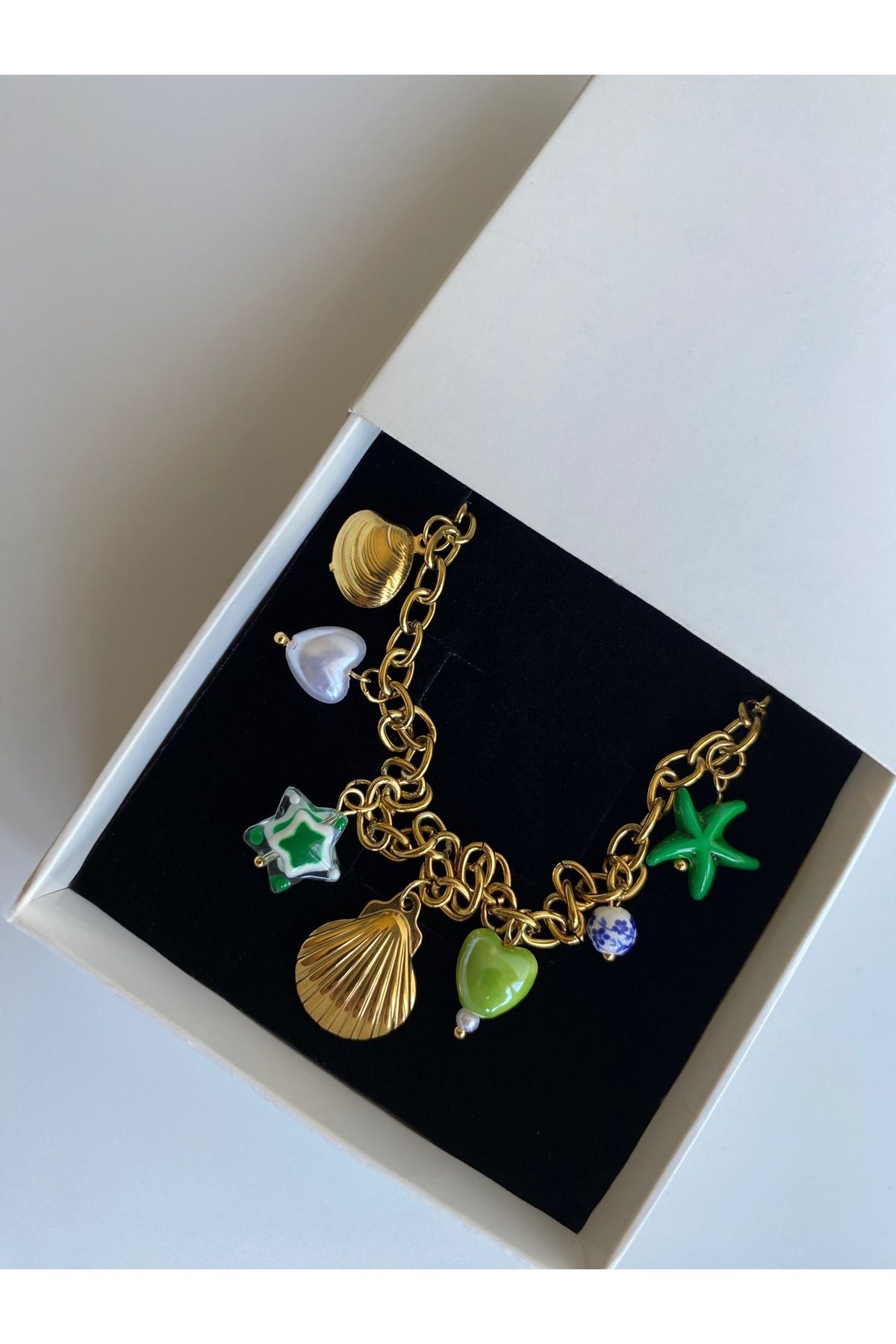 FIERA JEWELRY Deniz Kabuğu Yaz Çelik Kadın Gold Kolye