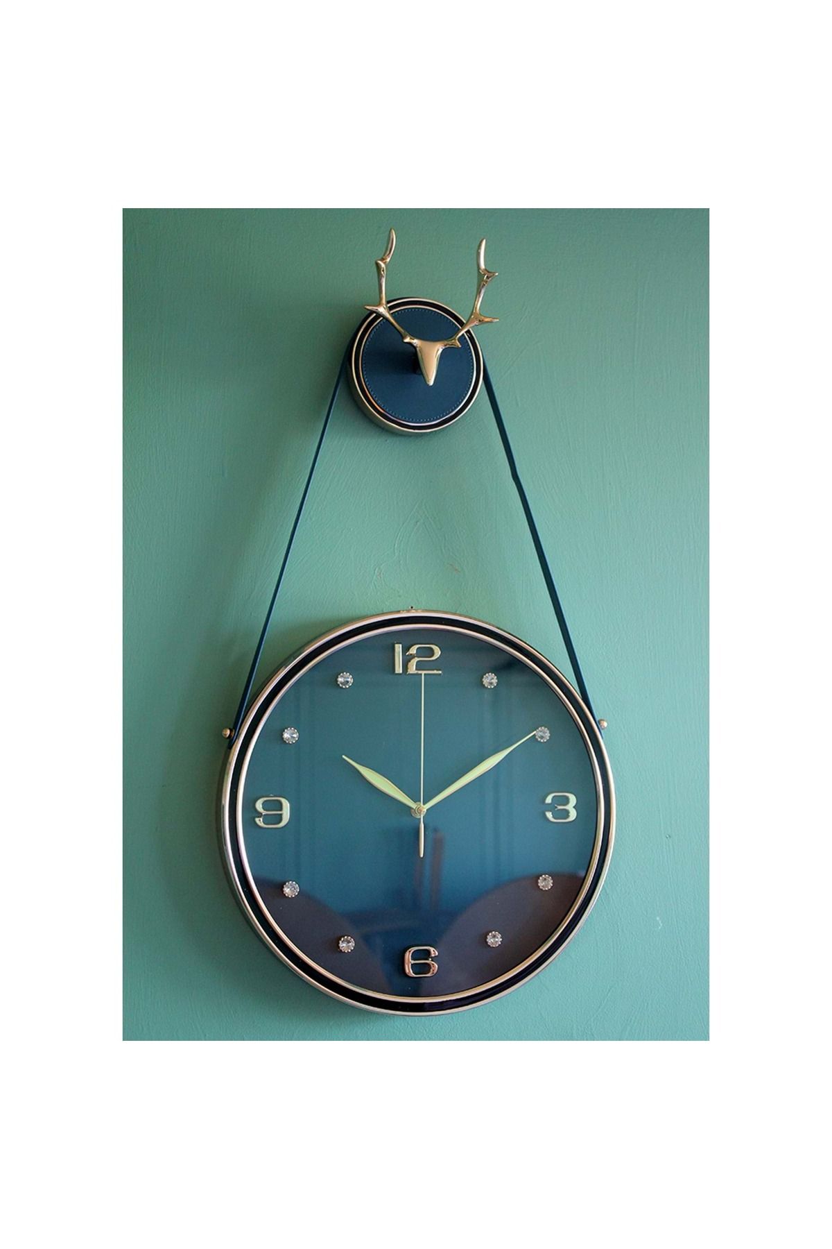 Store Geyikli Duvar Saati 35*35 Cm