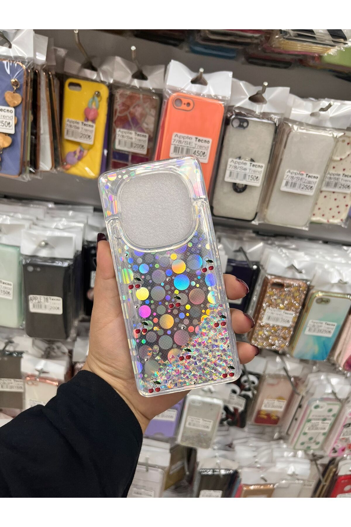 TECNOTREND Xiaomi Redmi Note 14 Pro 4g Sulu parıltılı Hologramlı şeffaf silikon kılıf