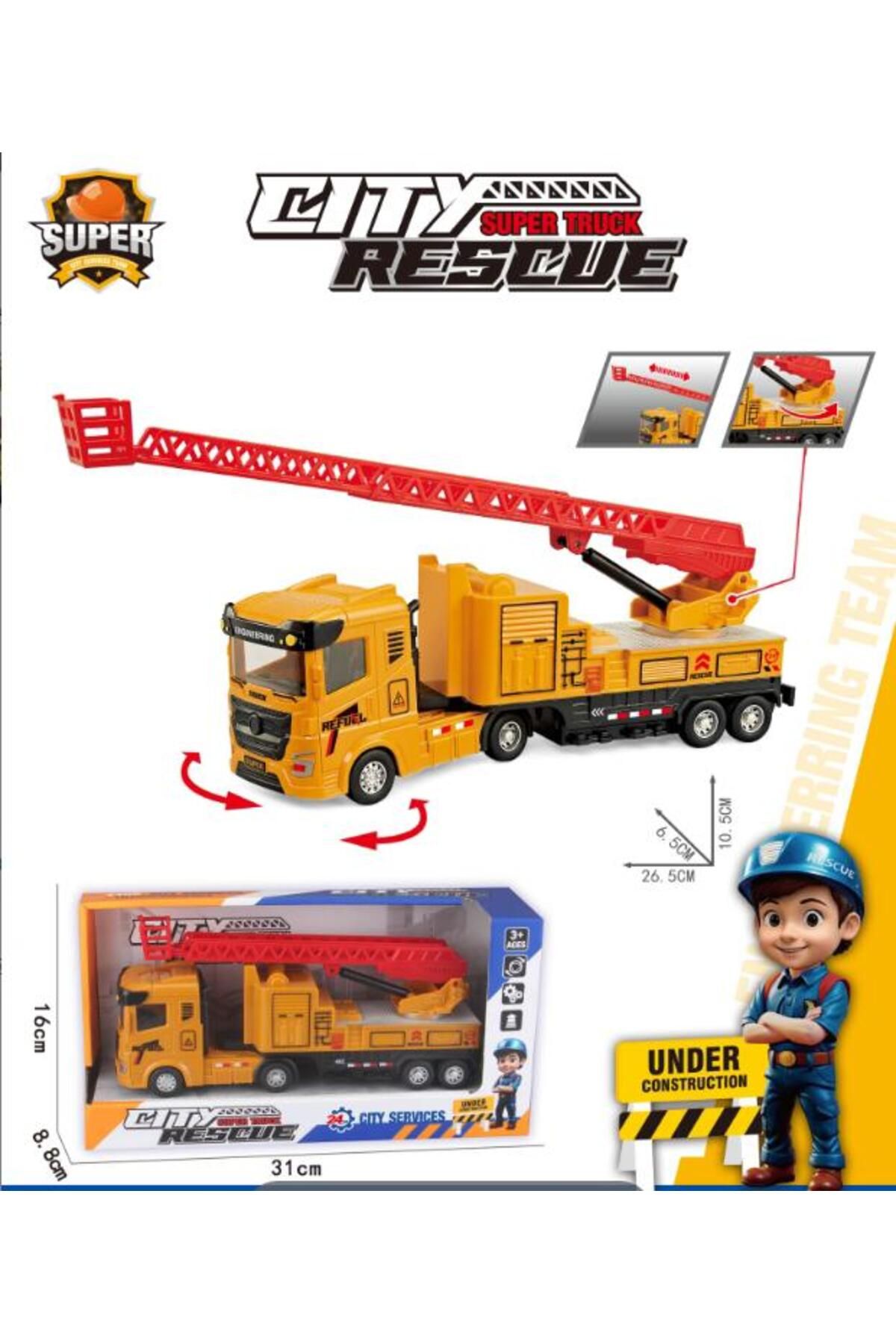 Online İnşaat İş Makineleri 25 Cm Sürtmeli Dönebilen Kabinli Asansörlü Kamyon