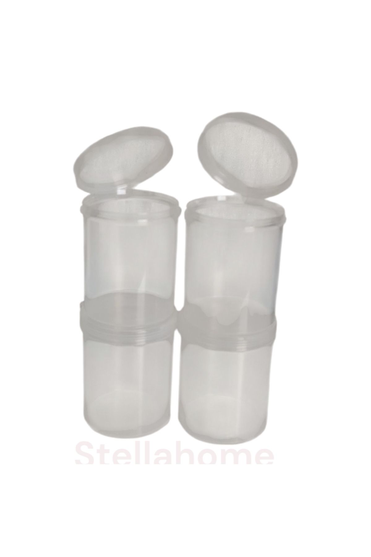 Home-Small Cylinder Transparent Multi-Purpose Round Storage Containers Suitable for Use 2