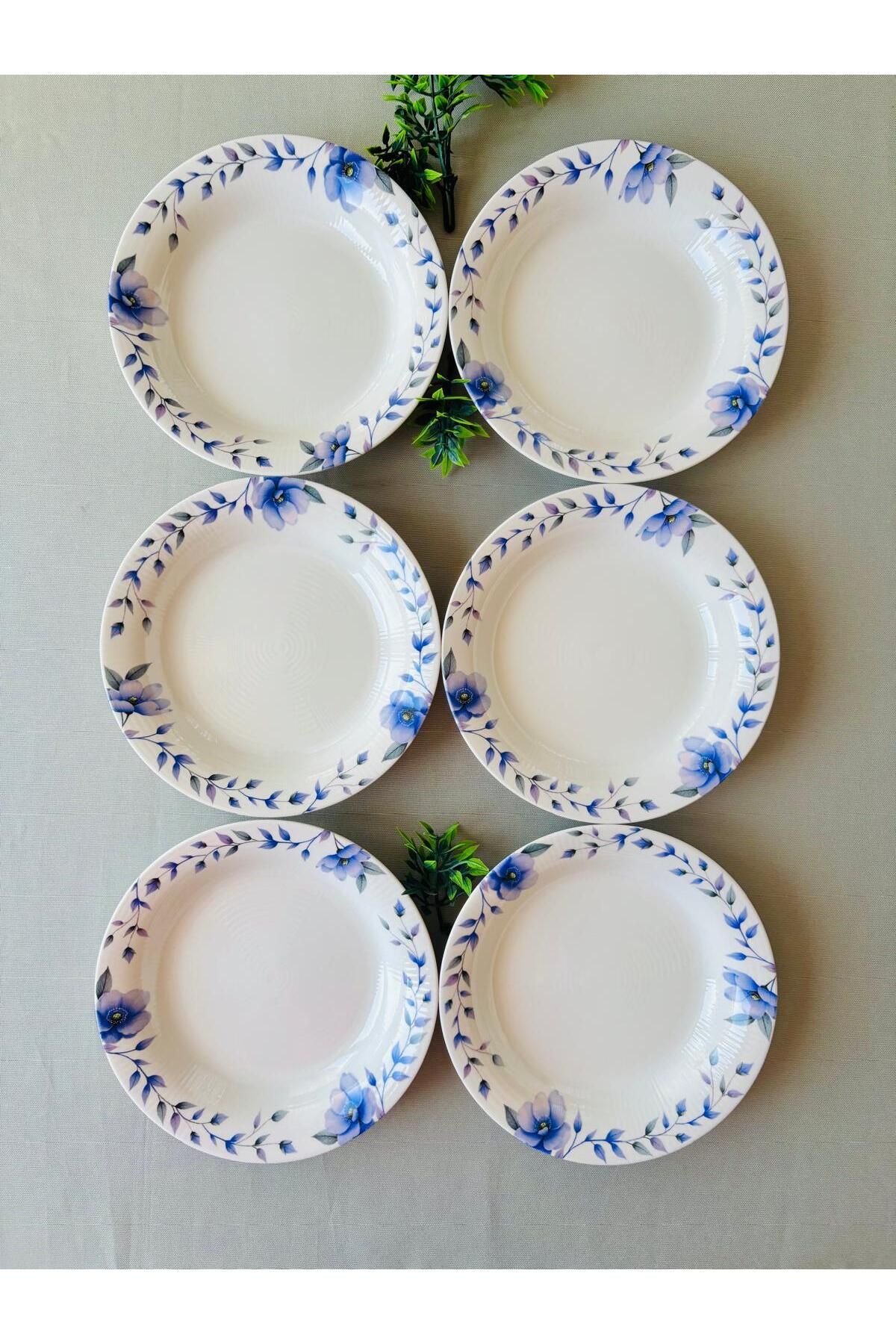 VENÜS HOME DECORATION Mor Menekşe Model 6 Adet Modern Yemek Tabağı