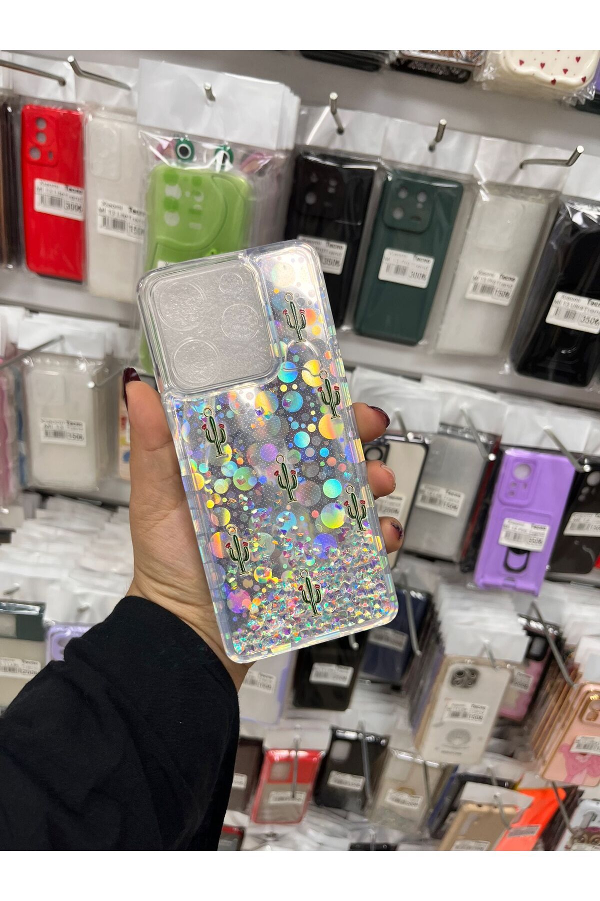 TECNOTREND Tecno Spark 10 Pro Sulu parıltılı Hologramlı şeffaf silikon kılıf