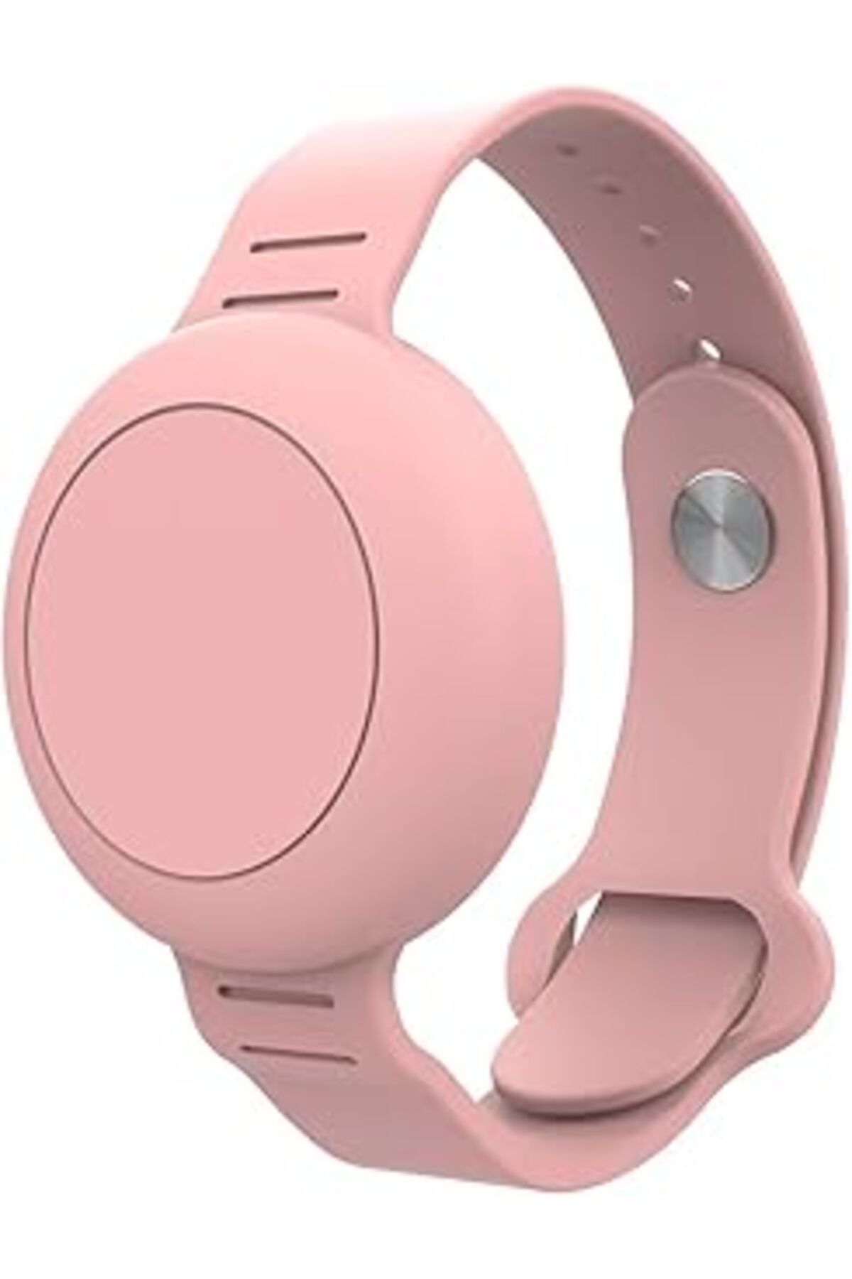 Qedii Buff Tagsafe Çocuk Bileklik Silikon Airtag Uyumlu Kılıf Saat Hafif Su Geçirmez (Pembe)
