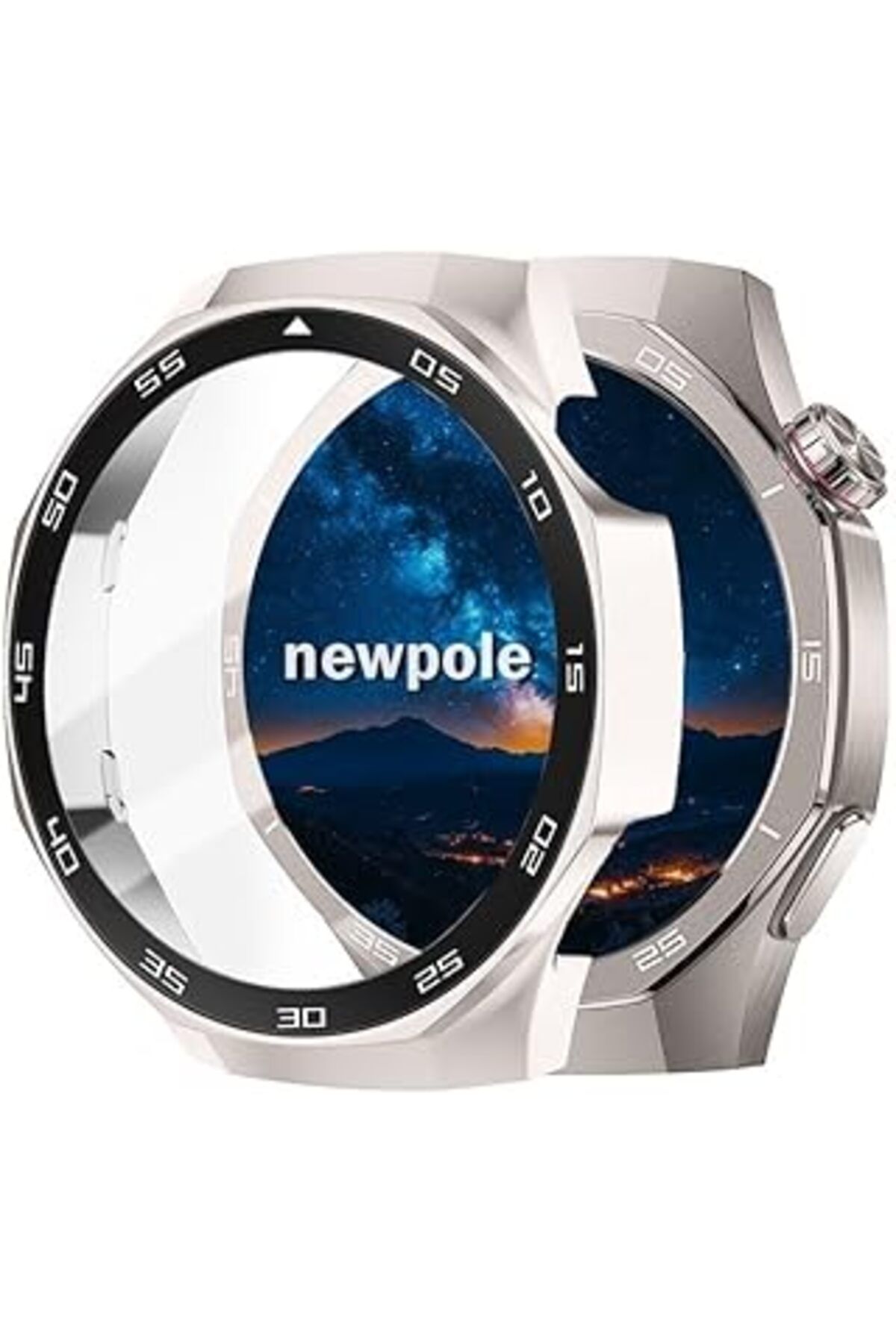Mu Art Ahşap Newpole Huawei Watch Gt5 Pro 46Mm İçin Watch Ekran Koruyucu Kırılmaz Cam Ve Tam Kaplayan Watch Kasa