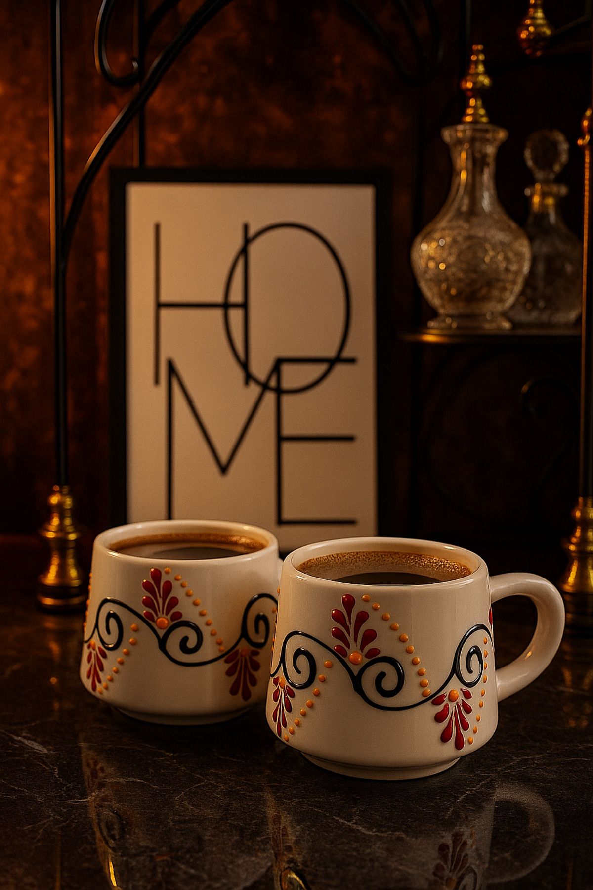 ZeyMer Etnik Desen Seramik Mug Kupa Fincan
