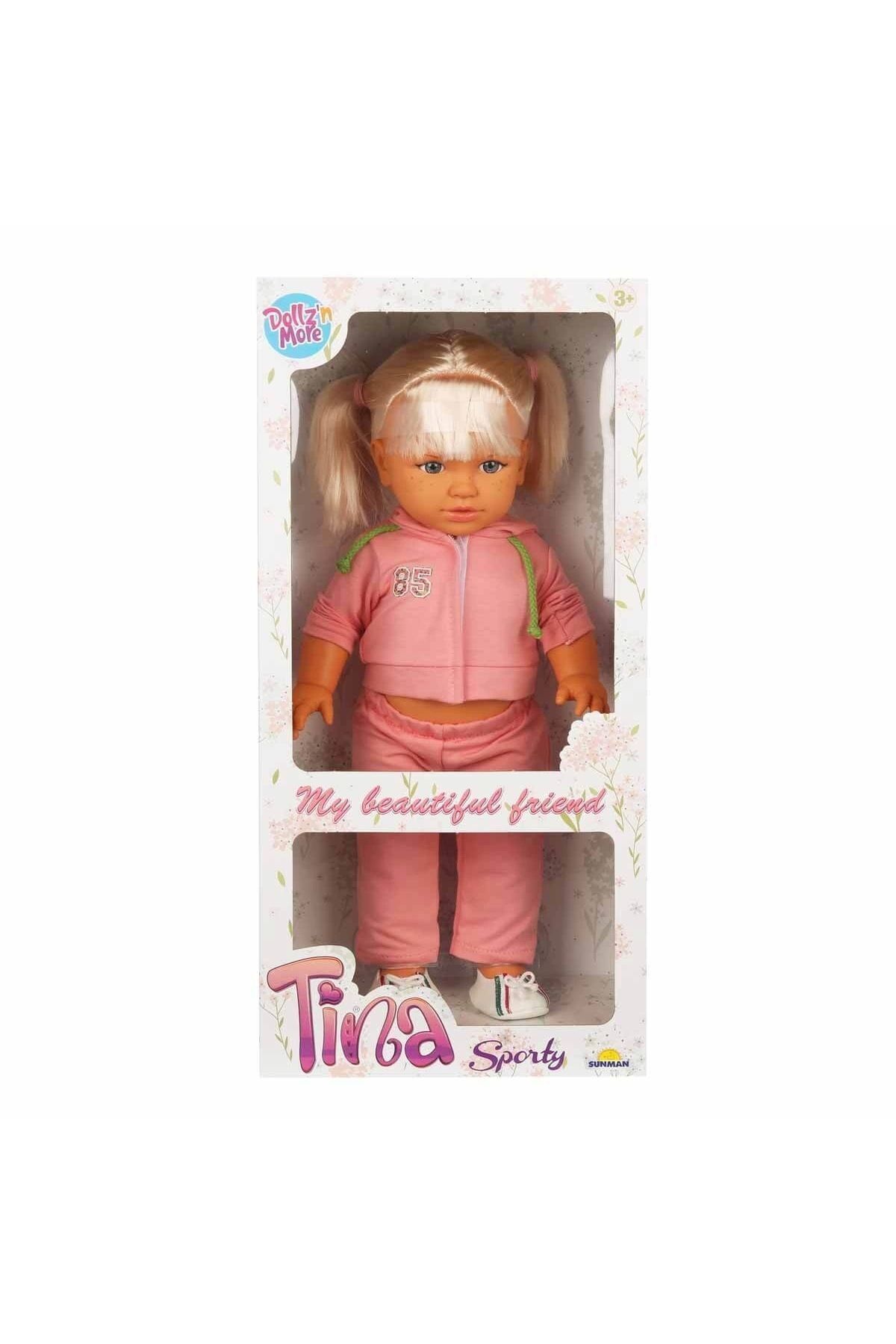 Vinius Tina Sporty Bebek 45 cm - Açık Pembe Eşofmanlı Et Bebek