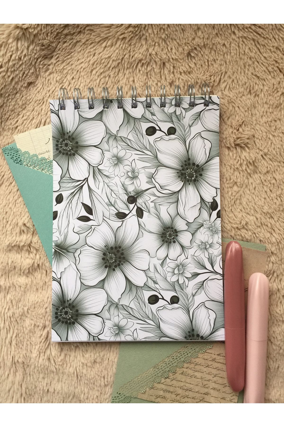 LaCerdaDesign A5 Spiralli Defter, Notepad, Memopad, Not Defteri