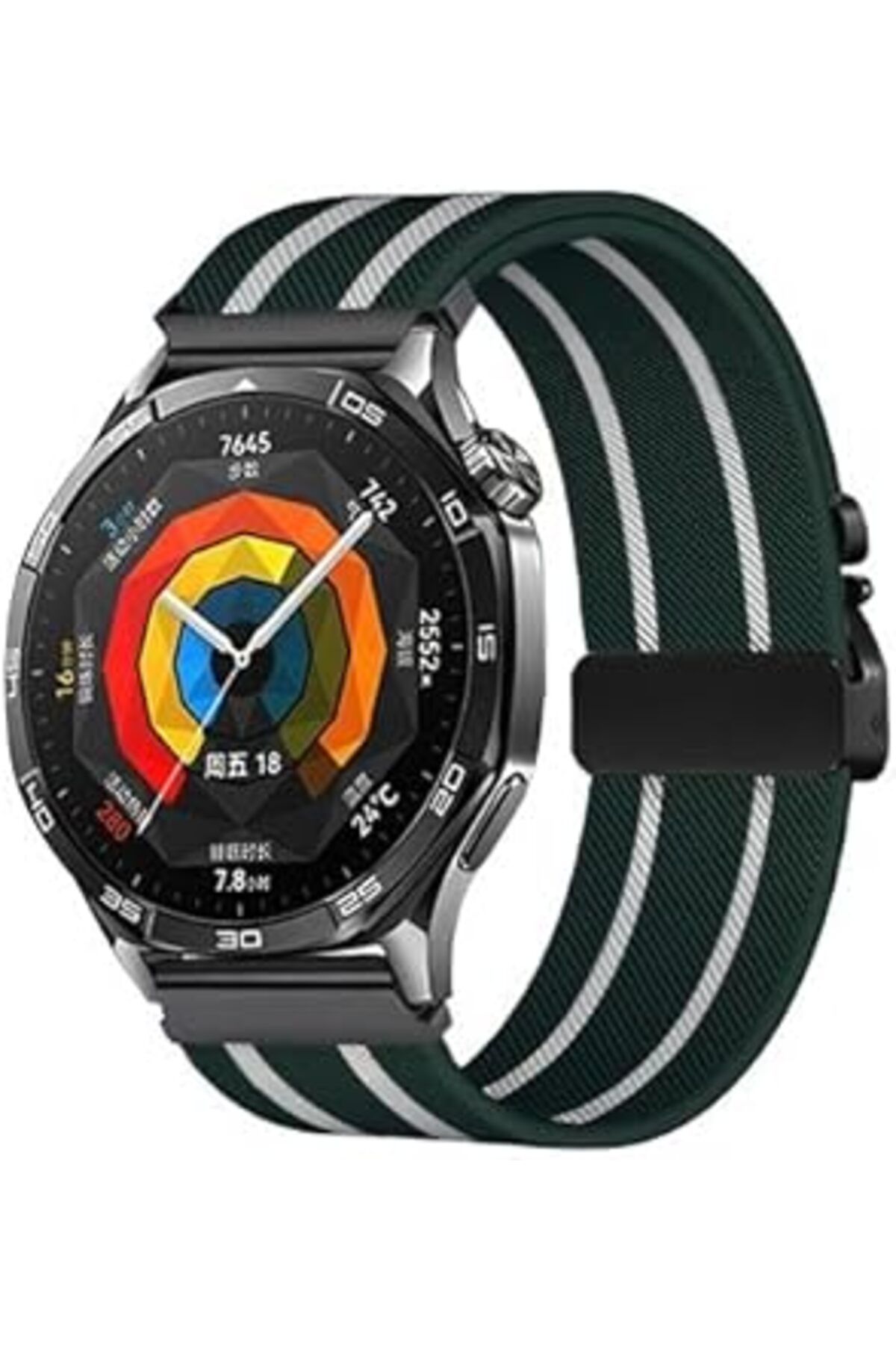 Qedii Rongep Huawei Ile Uyumlu Metal Bağlantılı Parachute Loop 22Mm Kordon Gt5/Gt5 Pro/Gt4/Gt3/Gt3 Pro/Gt
