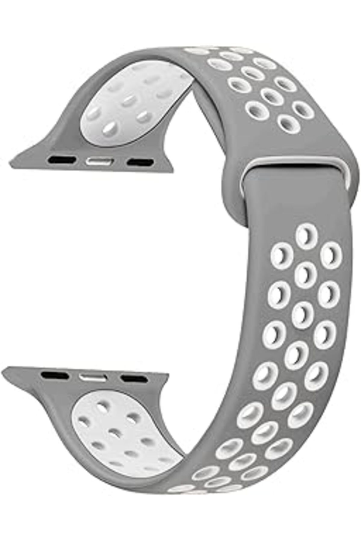 Qedii Microsonic Apple Watch Series 8 45Mm Için Kordon Rainbow Sport Kayış Gri Beyaz
