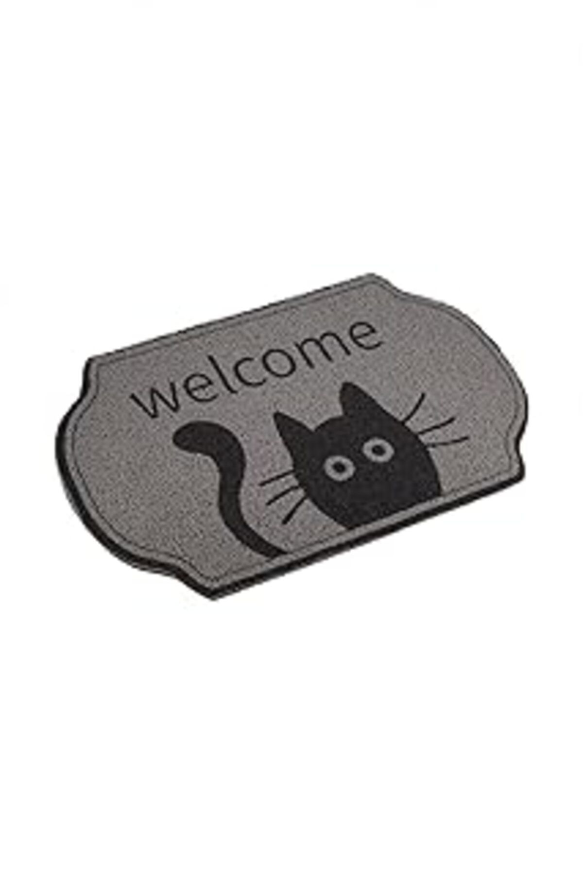 Mu Art Ahşap Efe Mark Premium Serisi Dekoratif Kapı Önü Paspas 61 X 40 Cm, Kedi Desenli