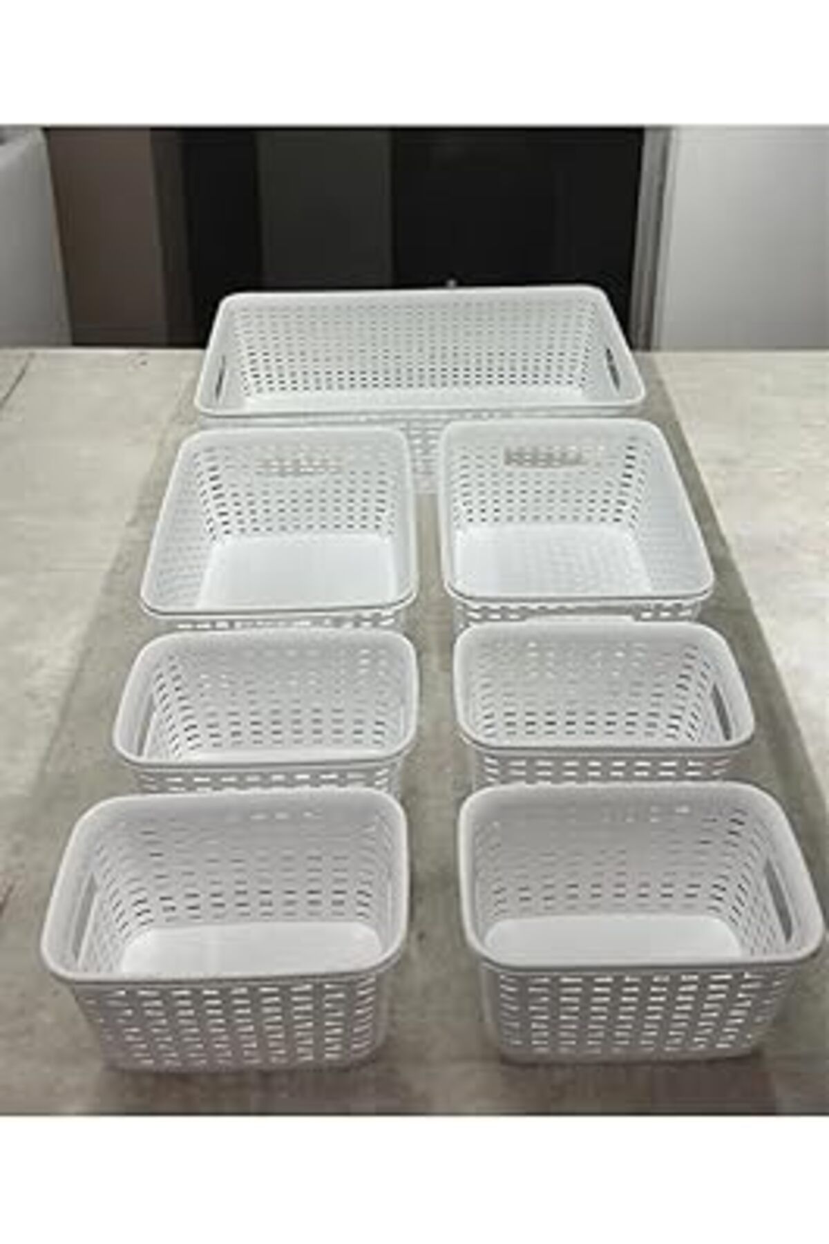 ASİTAN Mithra Life 7 Parça Beyaz Banyo Mutfak Makyaj Ofis Organizeri Düzenleyicisi Mit1181