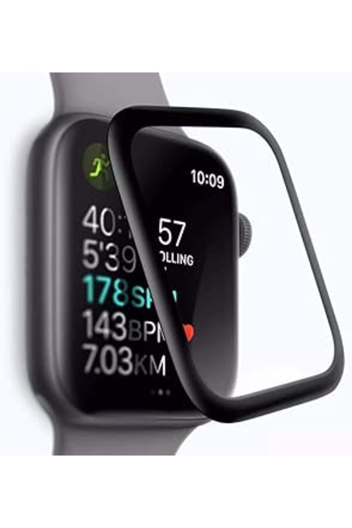 Pazarcan Happy Trend Apple Watch Series 38Mm Akıllı Saat Için Ekranı Tam Kaplayan Temperli Cam Ekran Koruyuc
