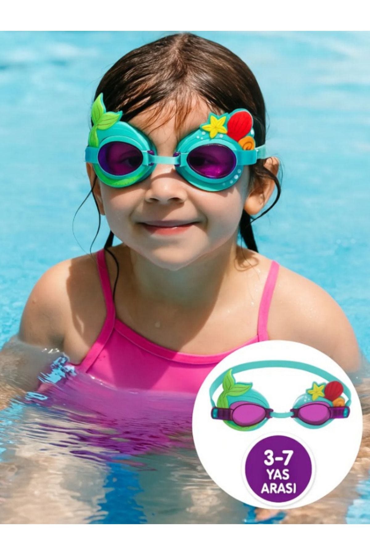 Vinius Hydro Swim Çocuk Deniz Havuz Gözlüğü- Deniz Kızı Model ( 3 -7 Yaş Arası ) 21080