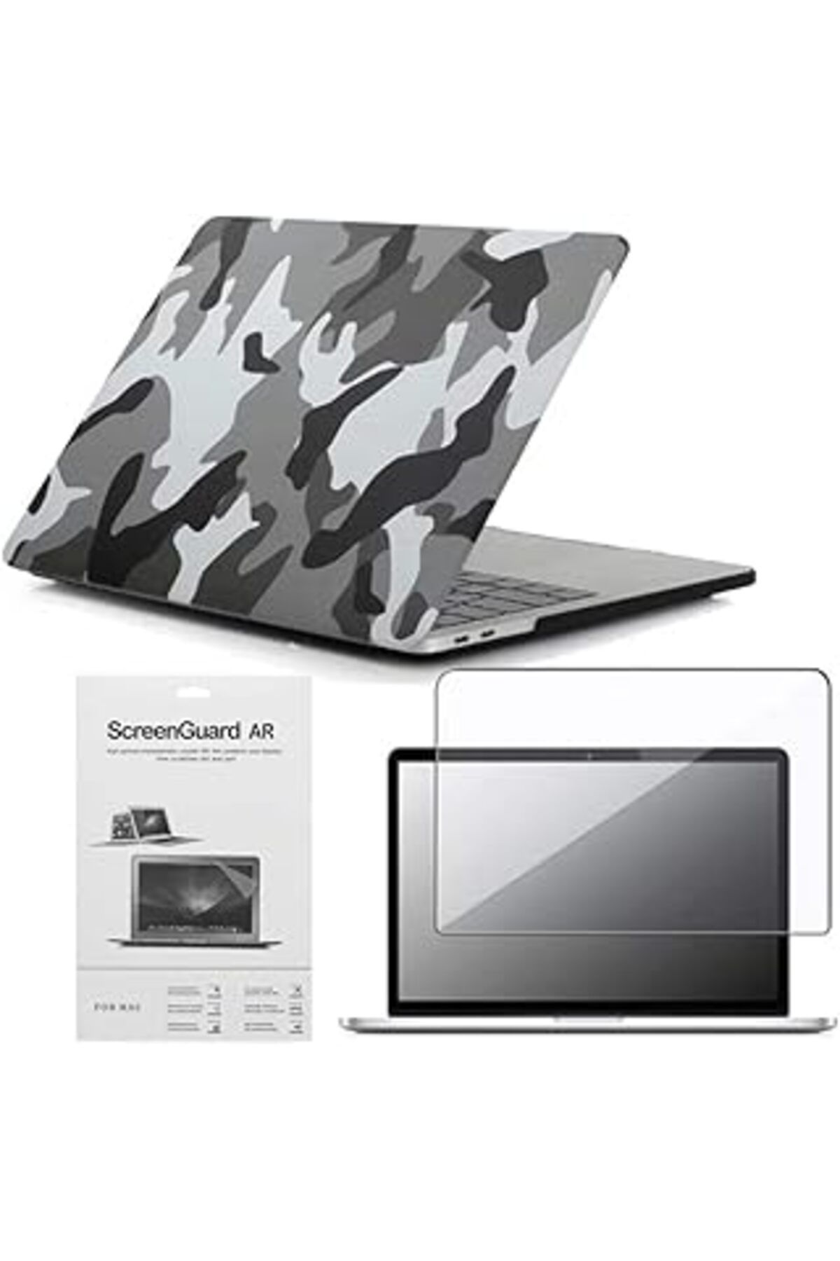 ASİTAN Codegen Apple 13 Macbook Pro M2 A2686 Kamuflaj Kılıf Koruyucu + Ekran Filmi Cmptm2-133Cf