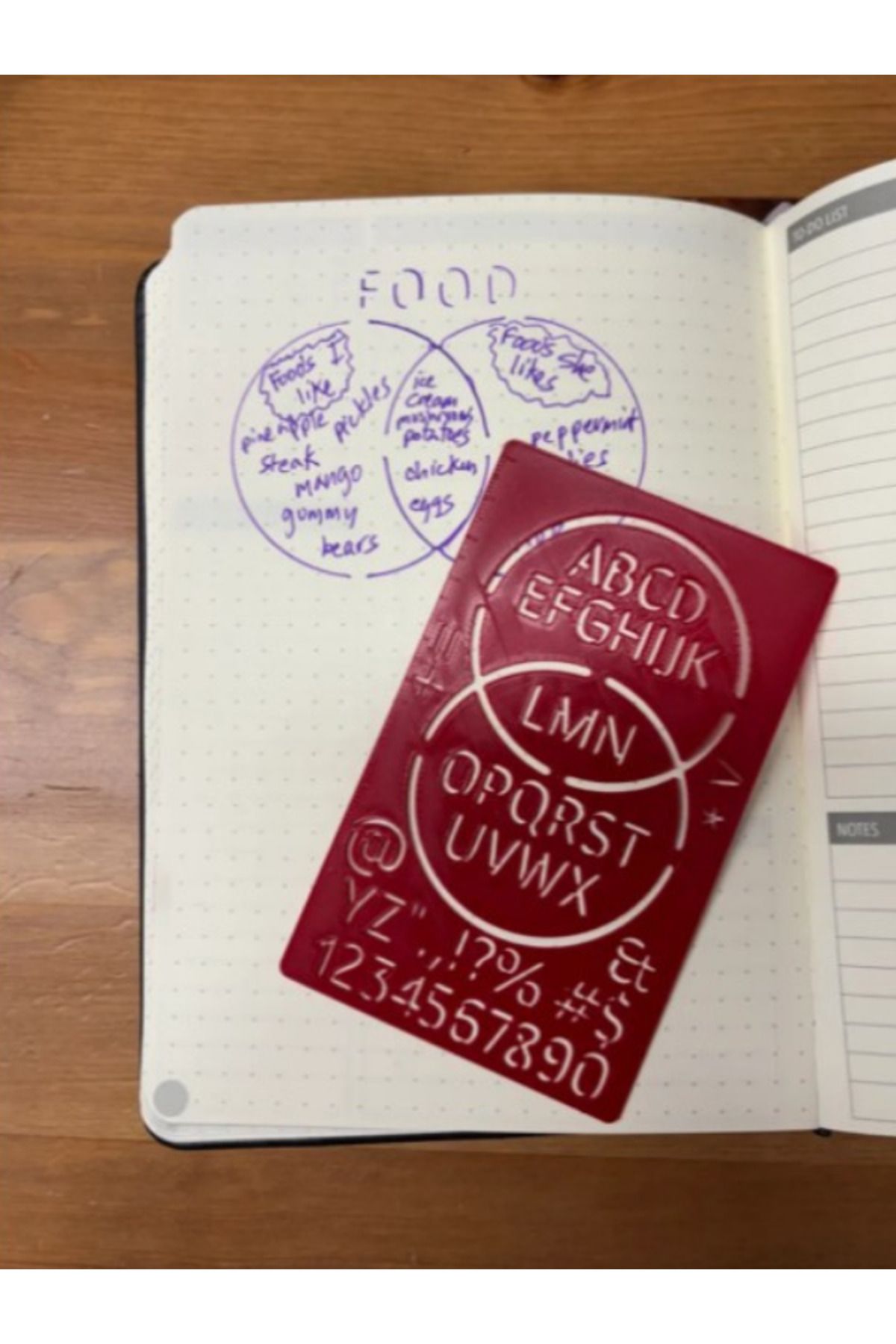 Vinius 2'Li - Çocuklar ve Yetişkinler İçin Bullet Journal Tasarım Çizim Şablon Stencil Cetvel